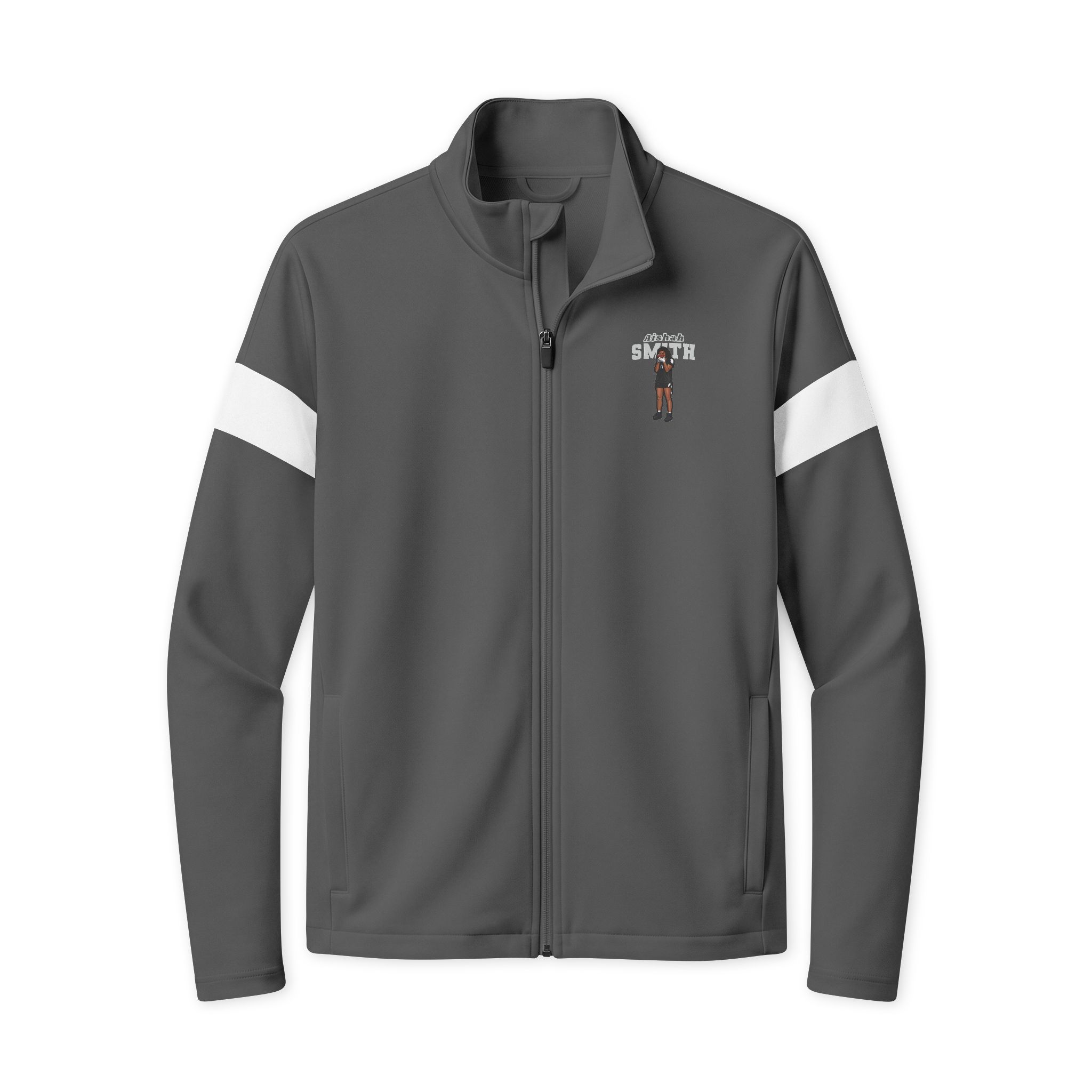 Travel Full-Zip Jacket — character_name_arch in Iron Grey/ White