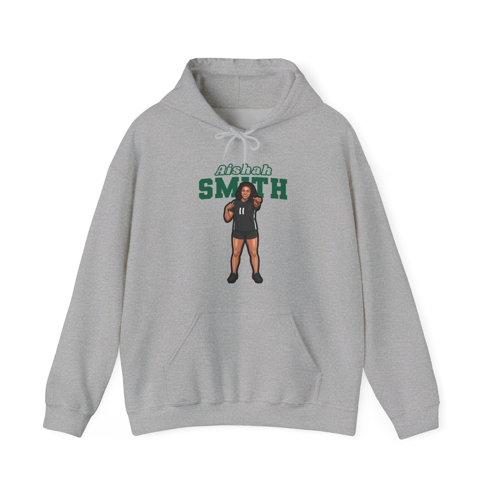Hoodie — character_name_arch in Grey