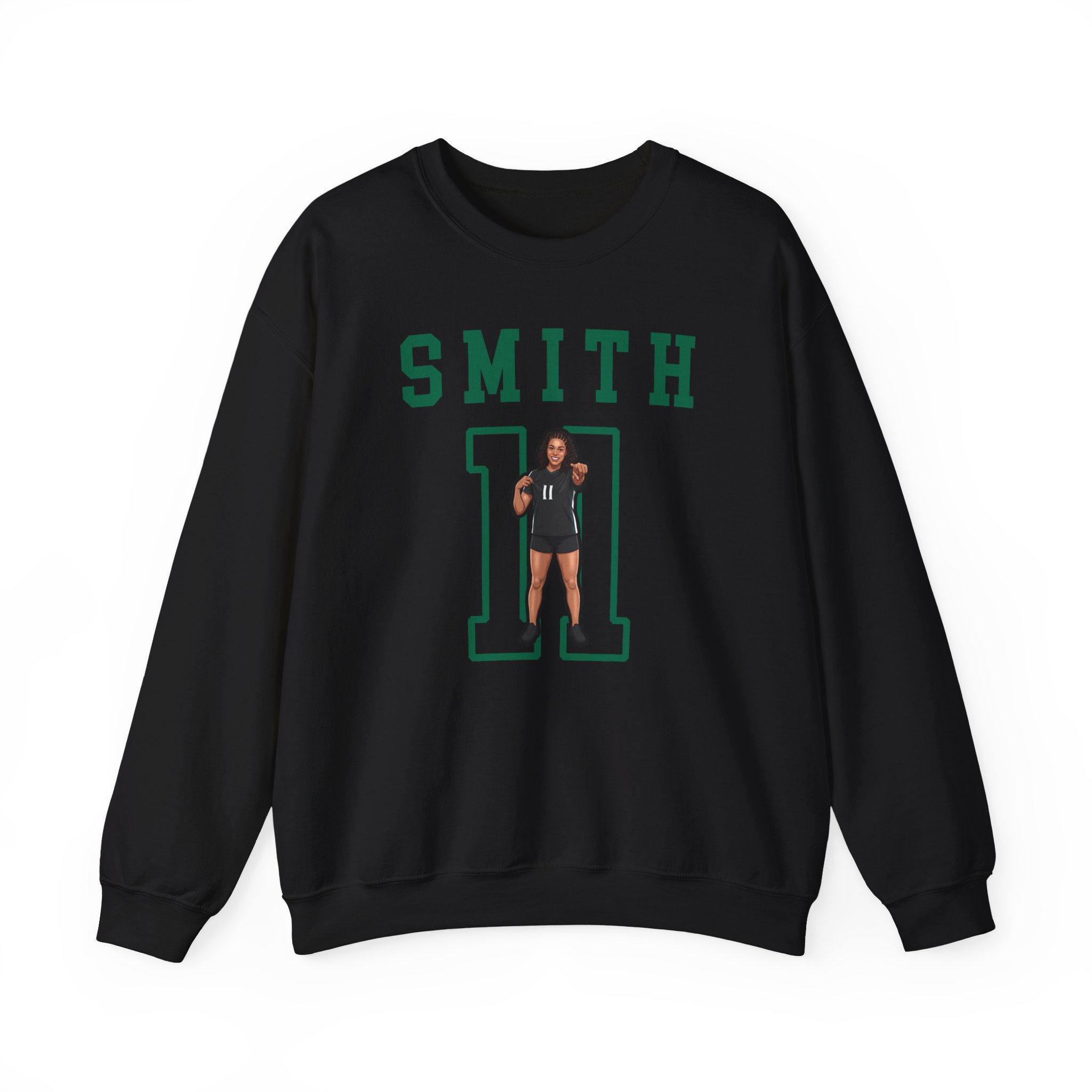 Crewneck Sweatshirt — character_shirsey in Black
