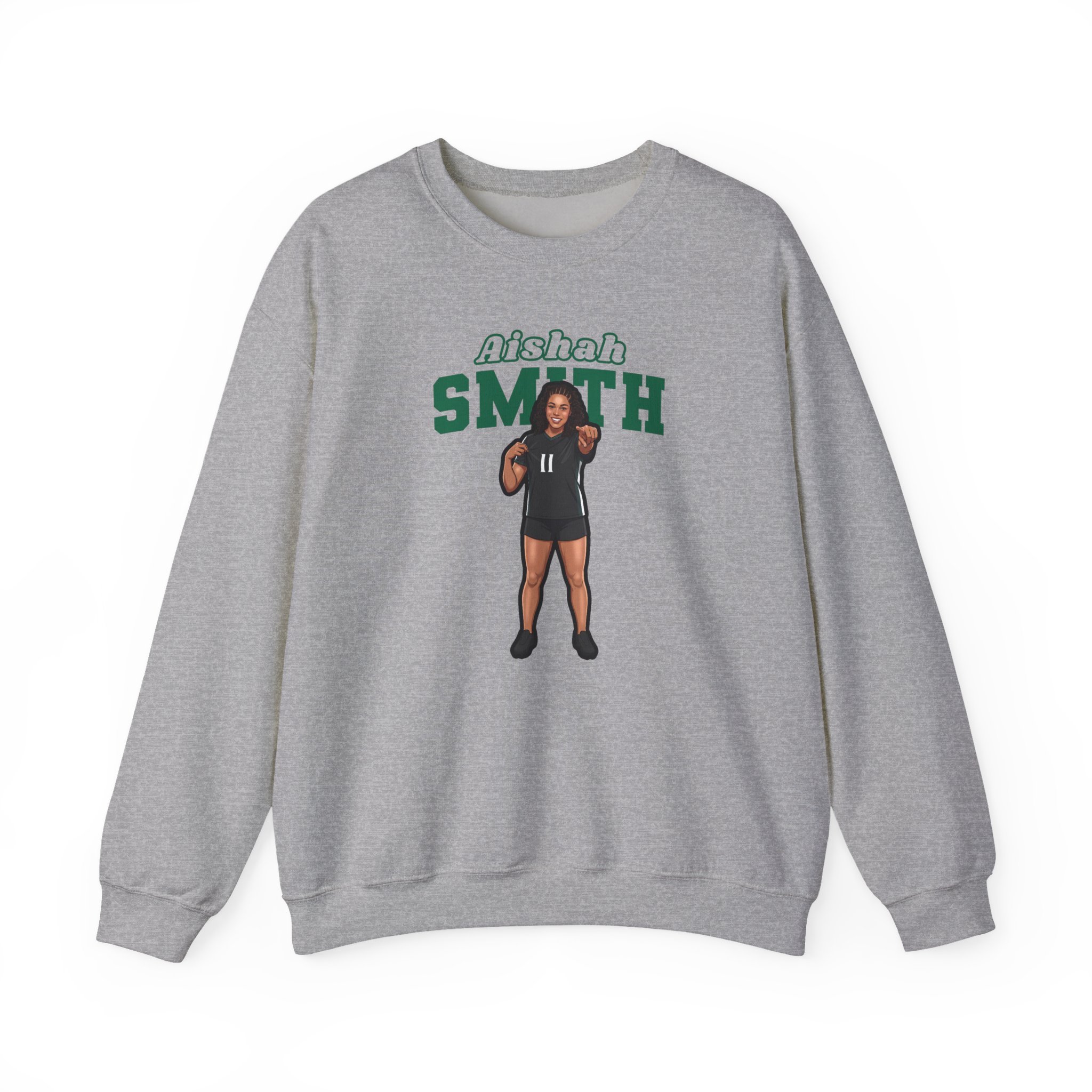 Crewneck Sweatshirt — character_name_arch in Grey