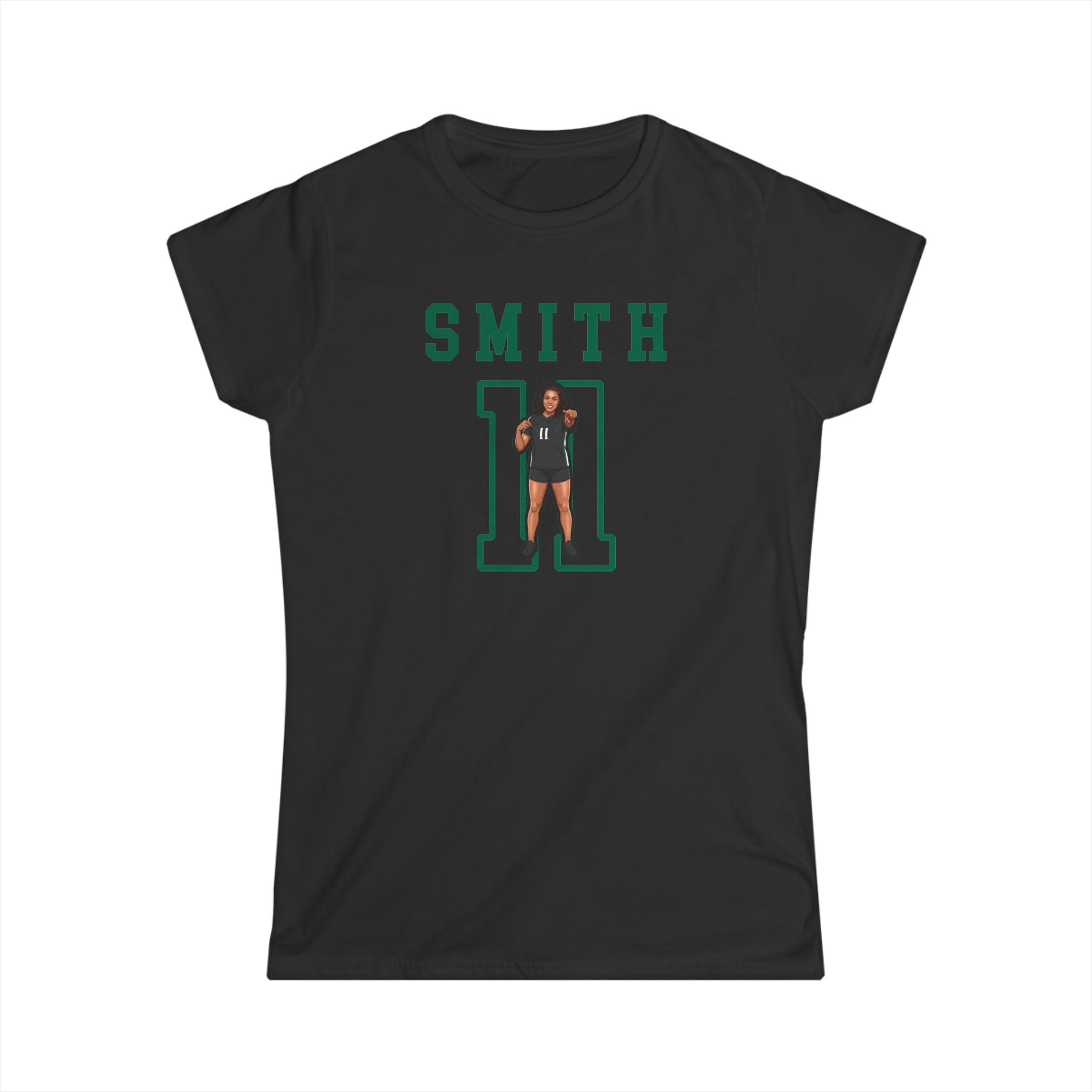 Women's Softstyle Tee — character_shirsey in Black