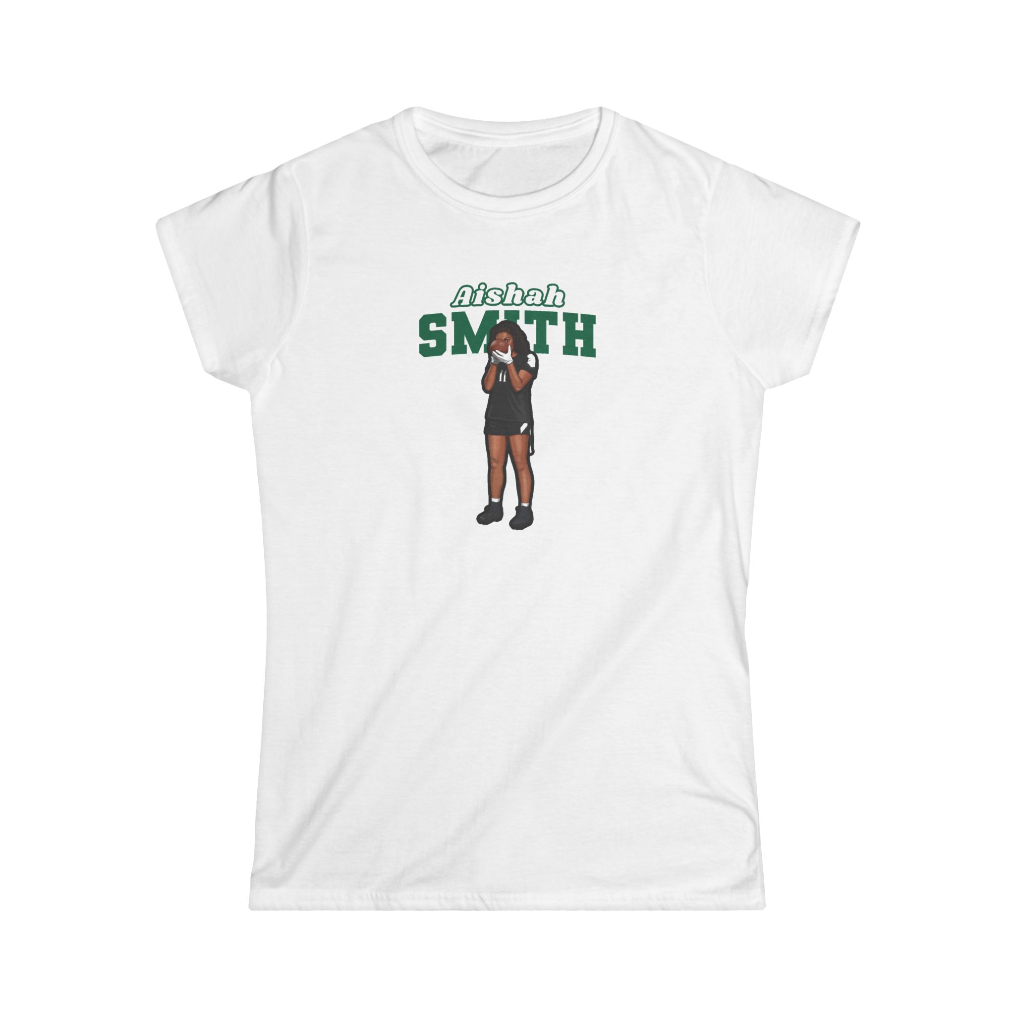 Women's Softstyle Tee — character_name_arch in White