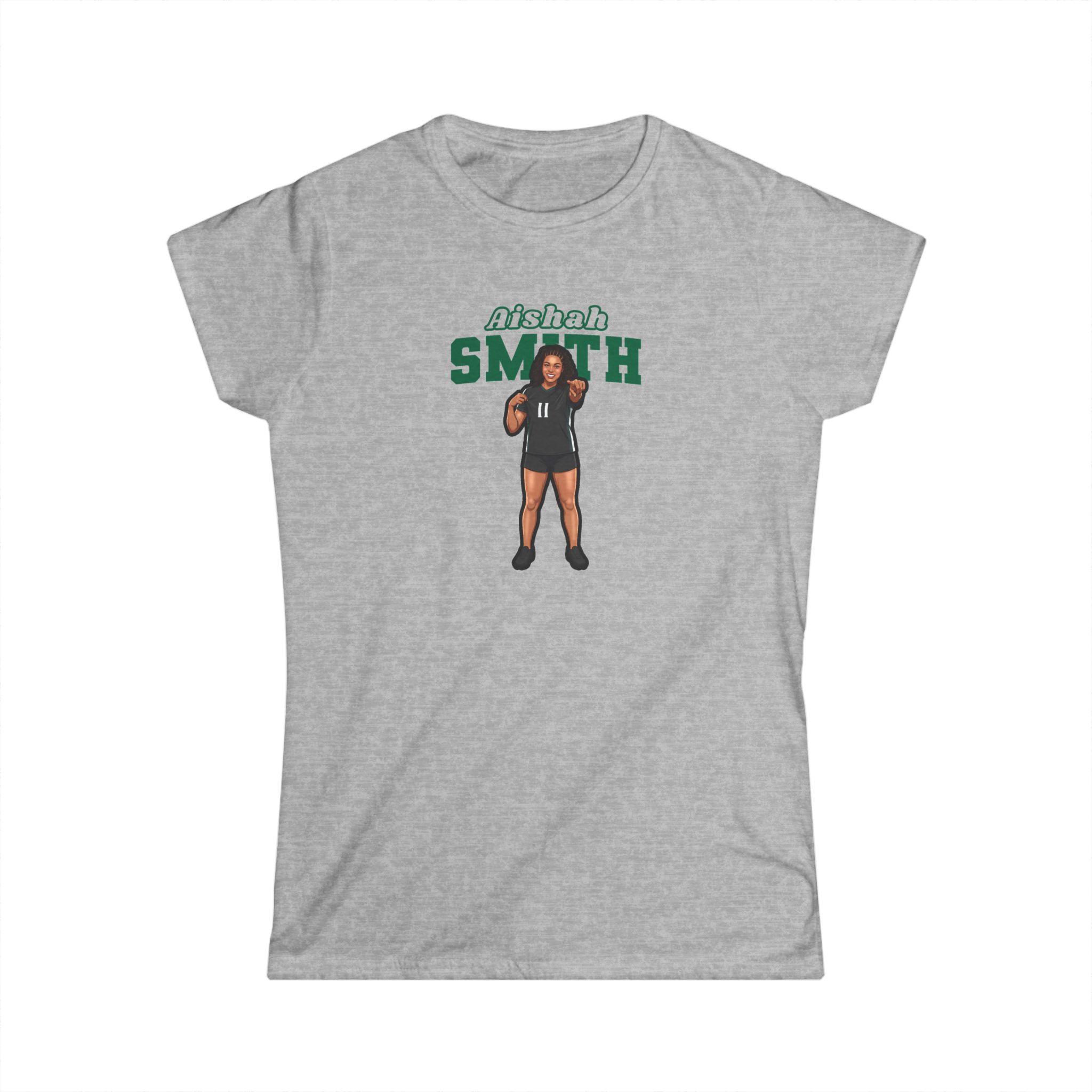 Women's Softstyle Tee — character_name_arch in Grey