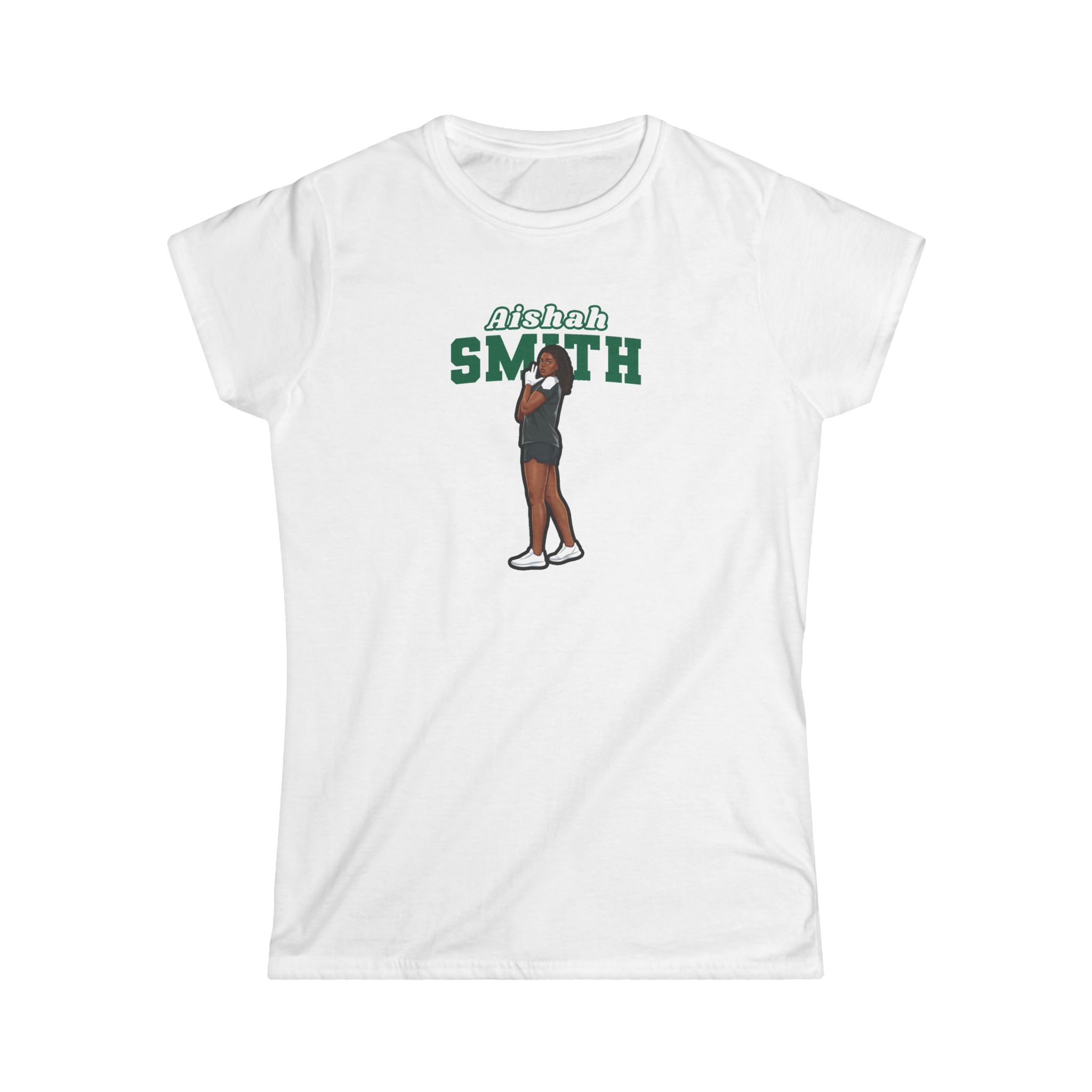 Women's Softstyle Tee — character_name_arch in White