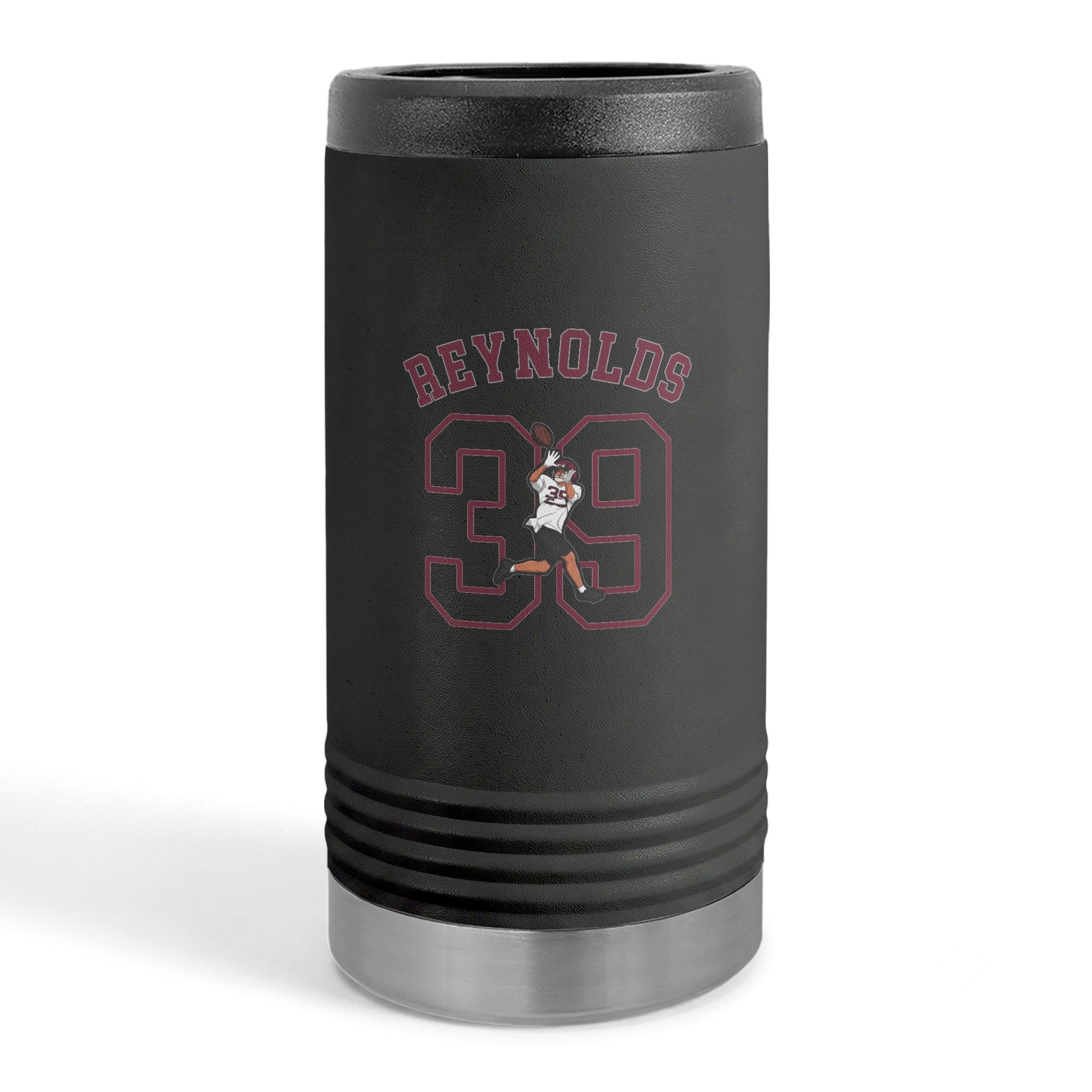 Slim Stainless Can Cooler — character_shirsey_arch in Black