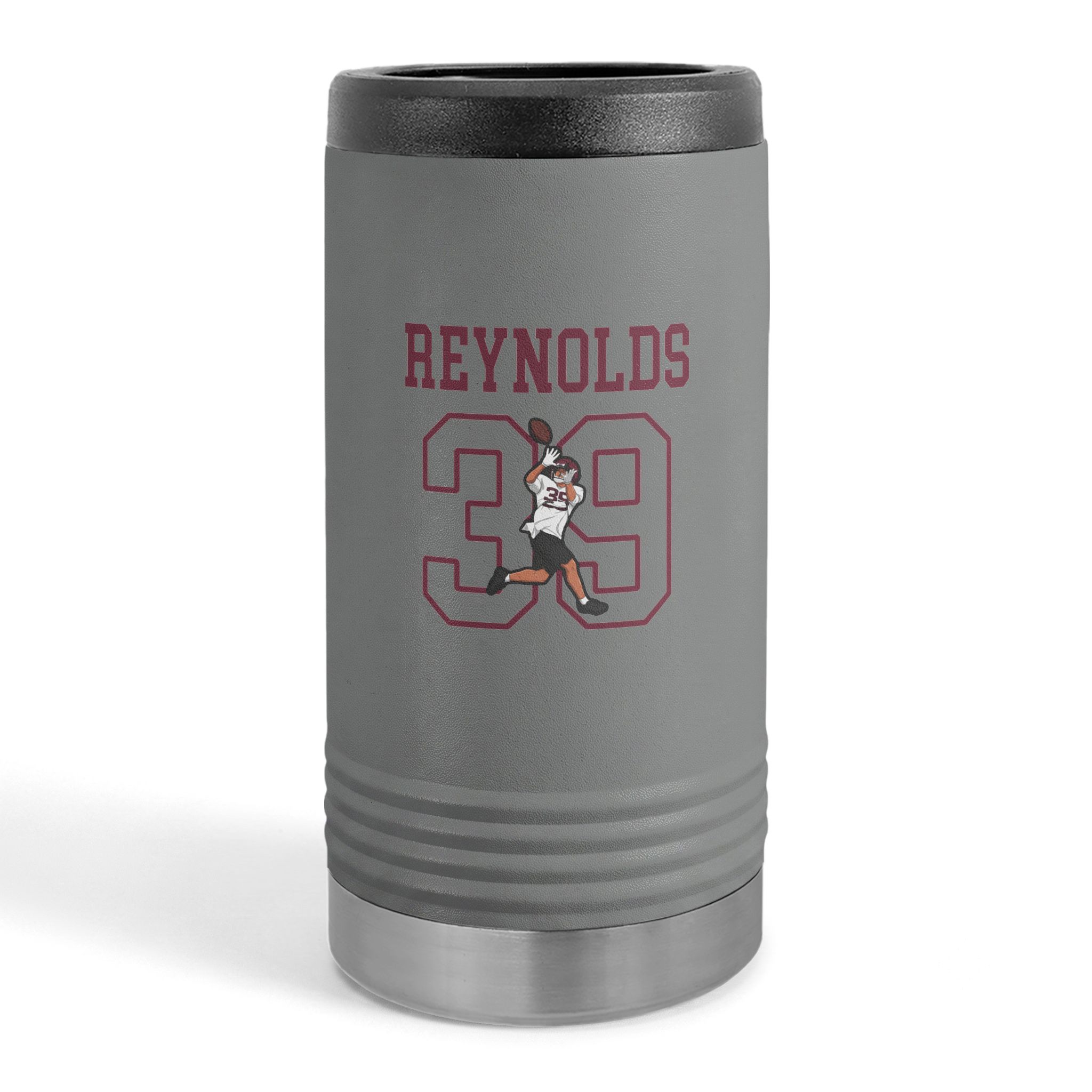 Slim Stainless Can Cooler — character_shirsey in Grey