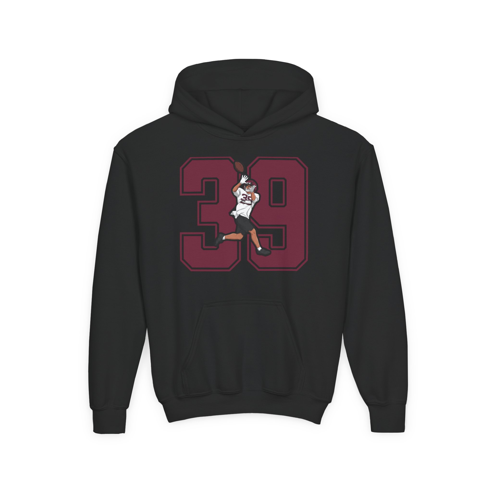 Youth Hoodie — character_number in Black