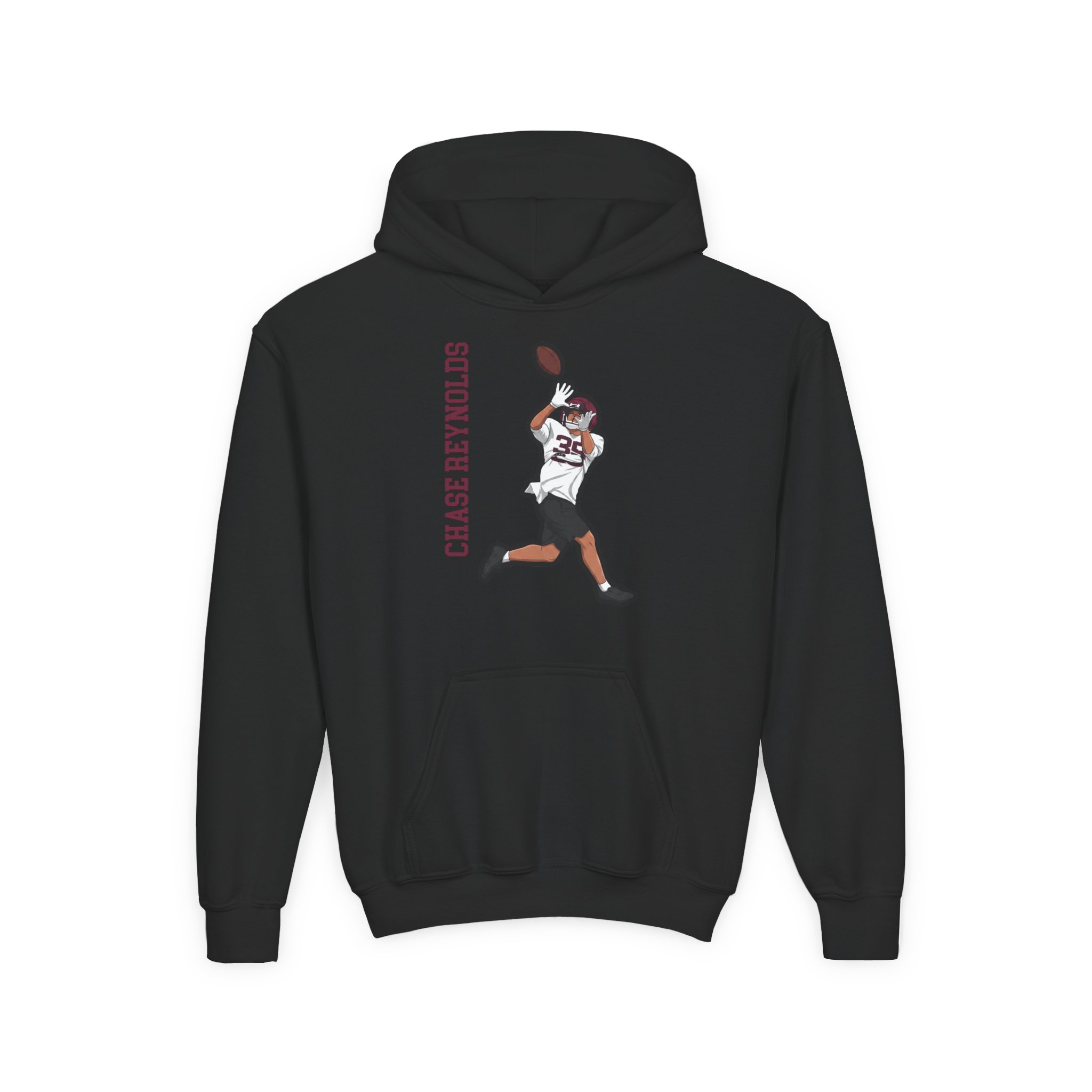 Youth Hoodie — character_name_vertical in Black