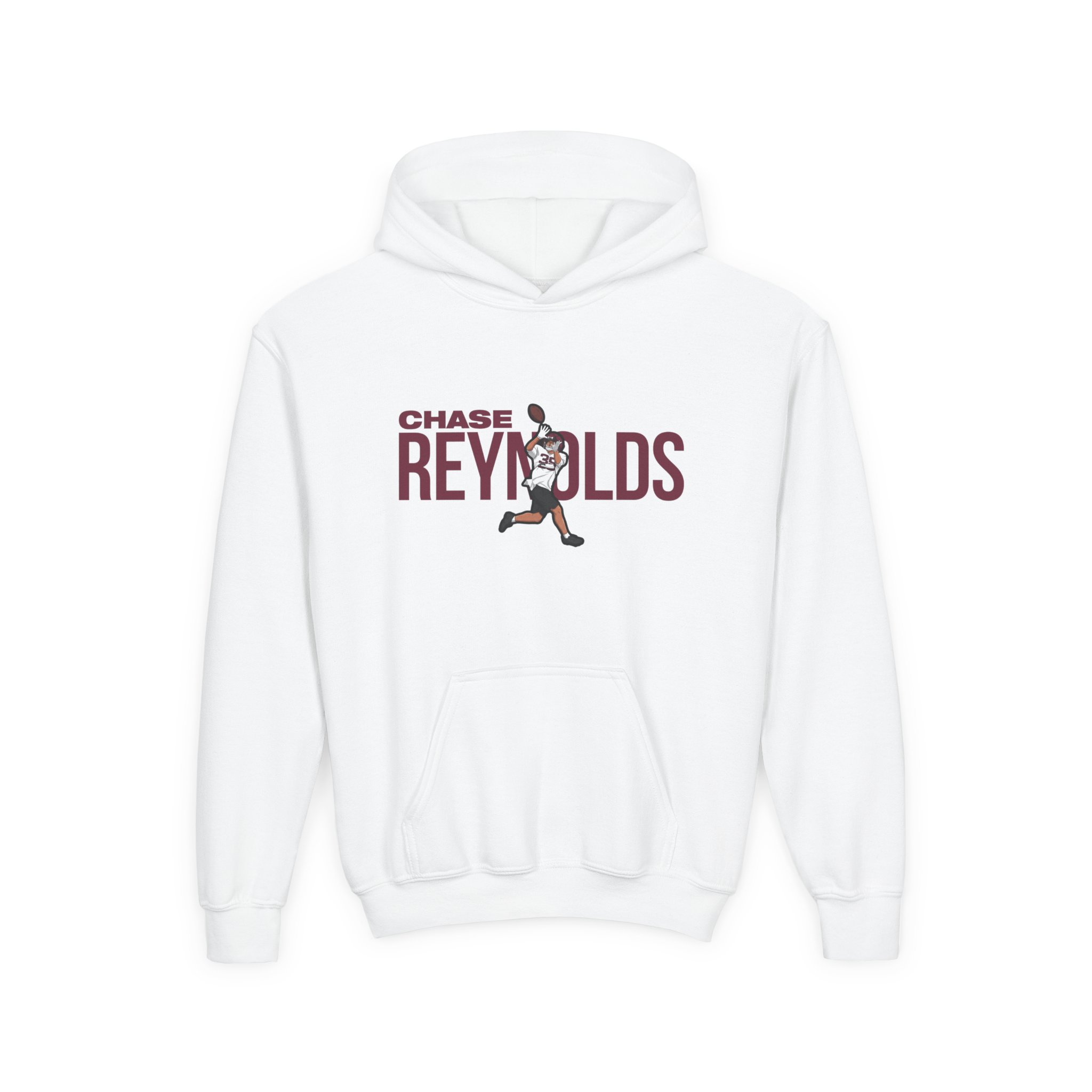 Youth Hoodie — character_player_name in White
