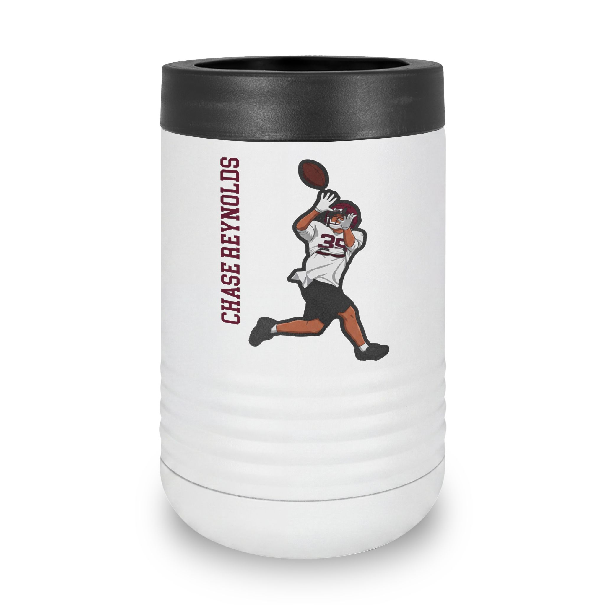 Stainless Can Cooler — character_name_vertical in White