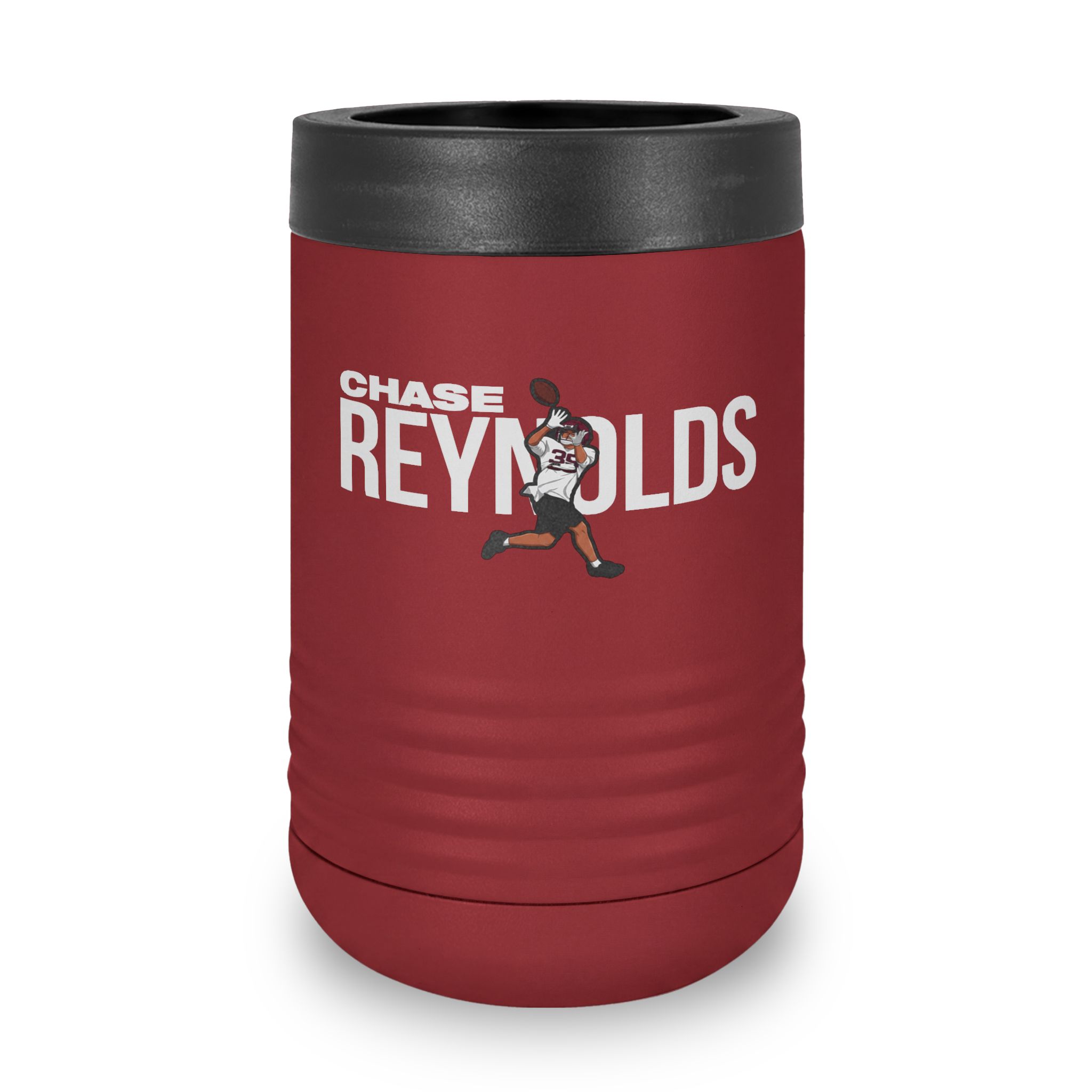 Stainless Can Cooler — character_player_name in Maroon
