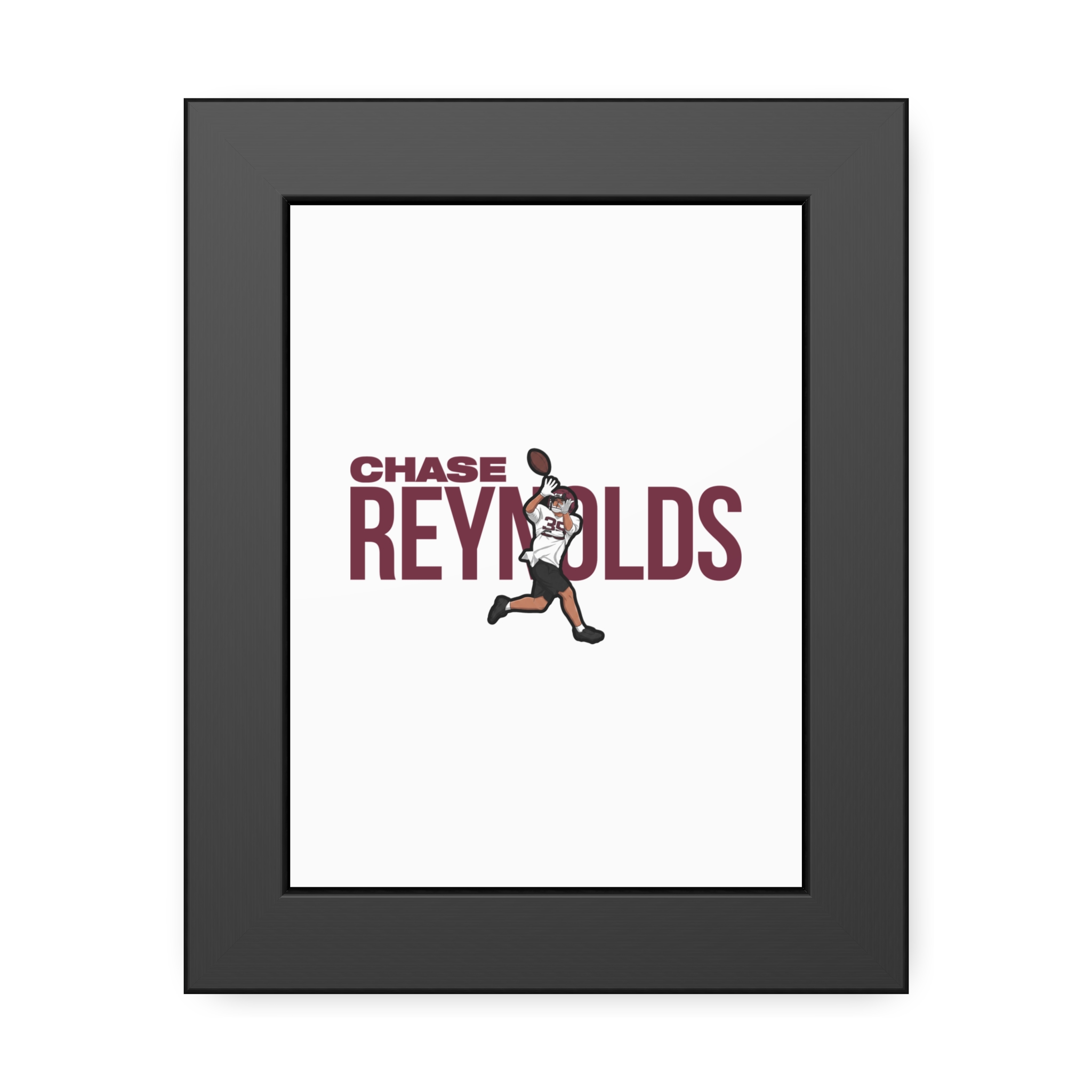 Framed Poster — character_player_name in Black