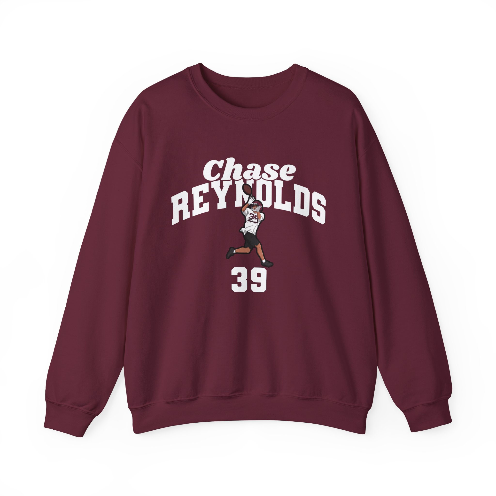 Crewneck Sweatshirt — character_signature_arch in Maroon