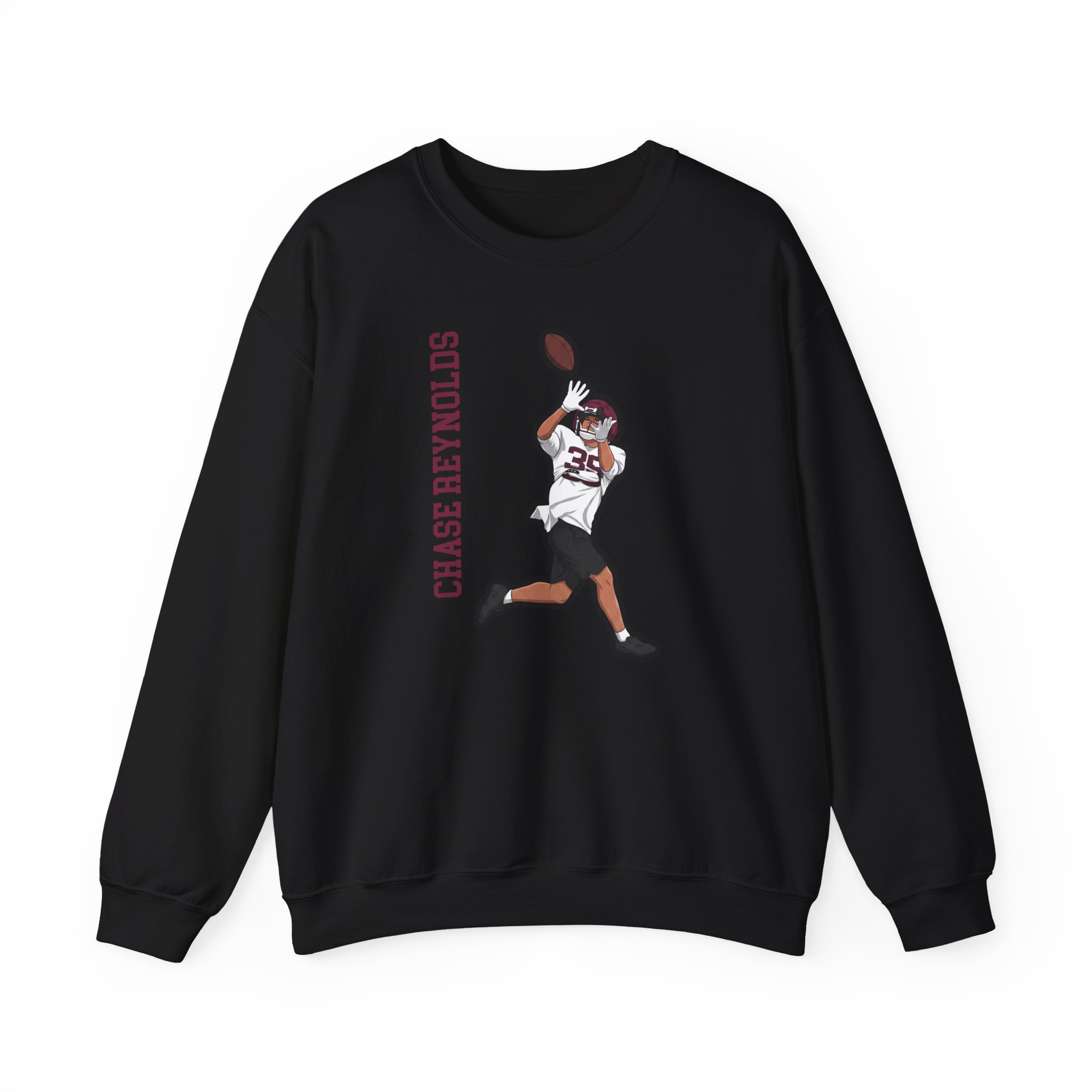 Crewneck Sweatshirt — character_name_vertical in Black