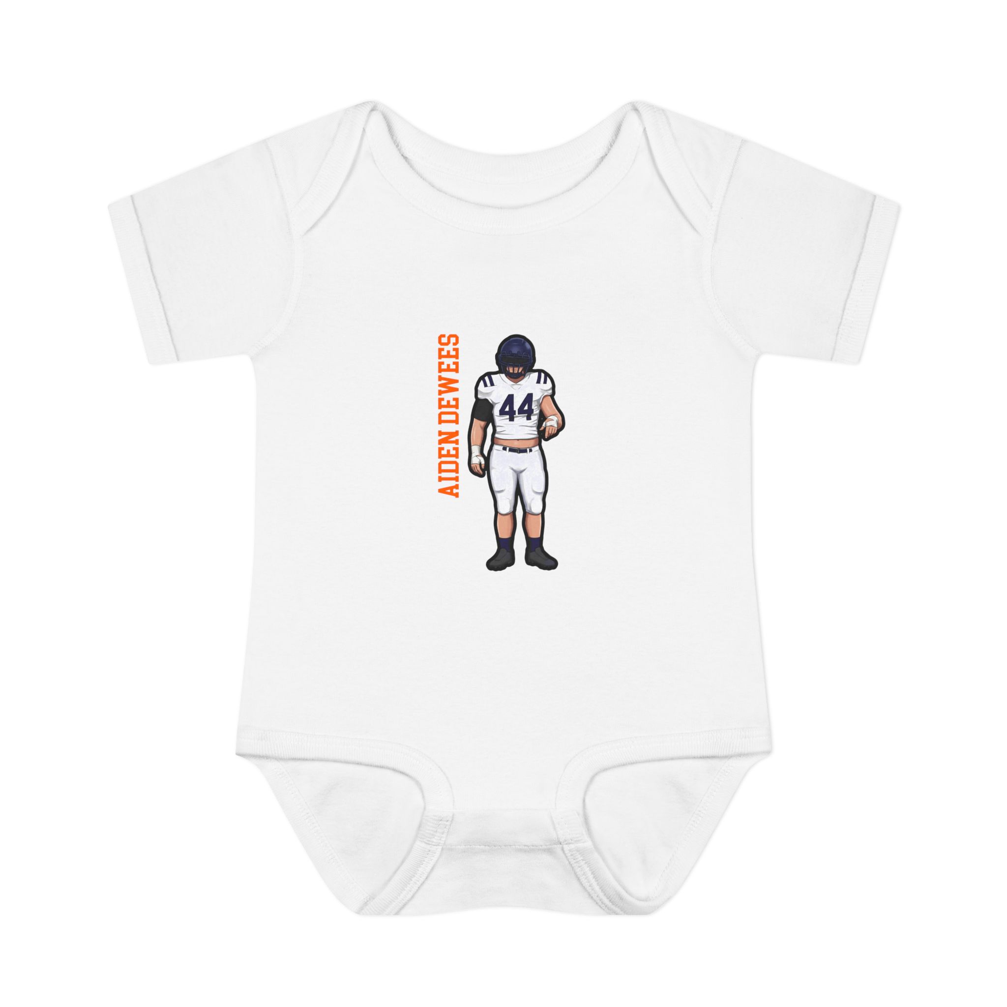 Baby Onesie — character_name_vertical in White