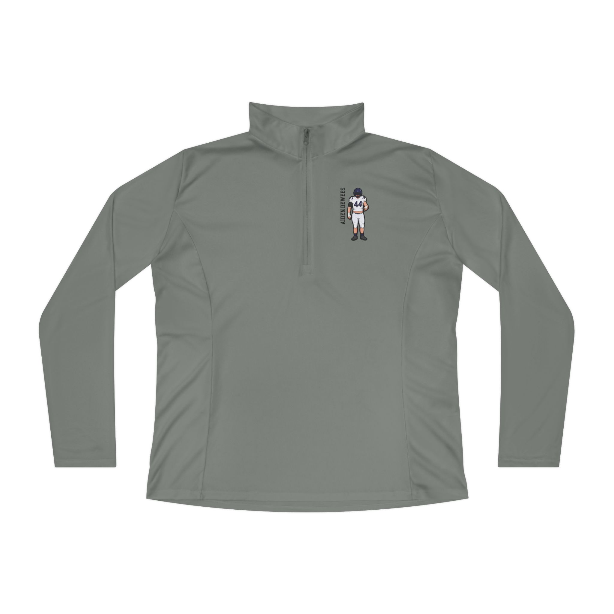 Women's Q-Zip Pullover — character_name_vertical in Grey