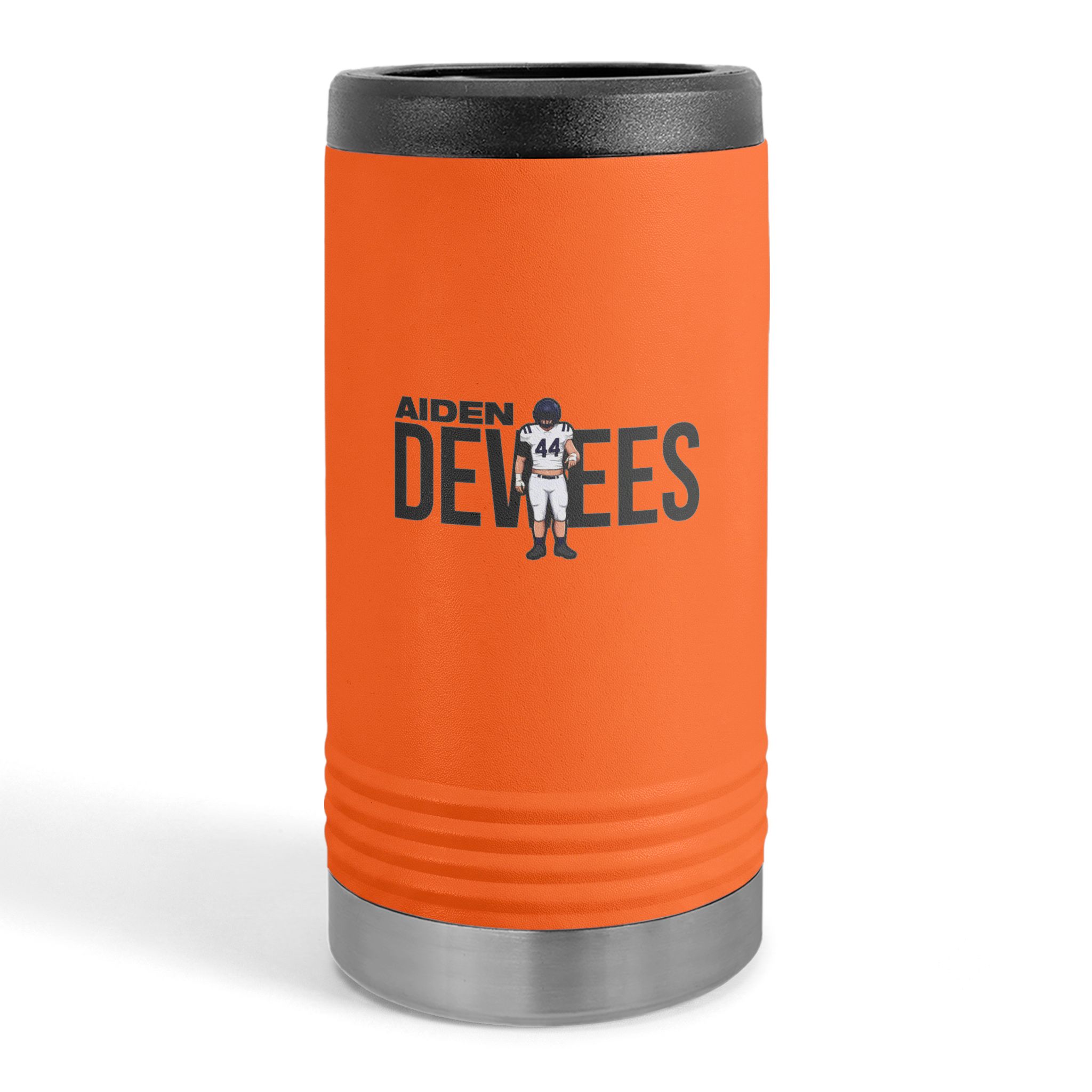Slim Stainless Can Cooler — character_player_name in Orange