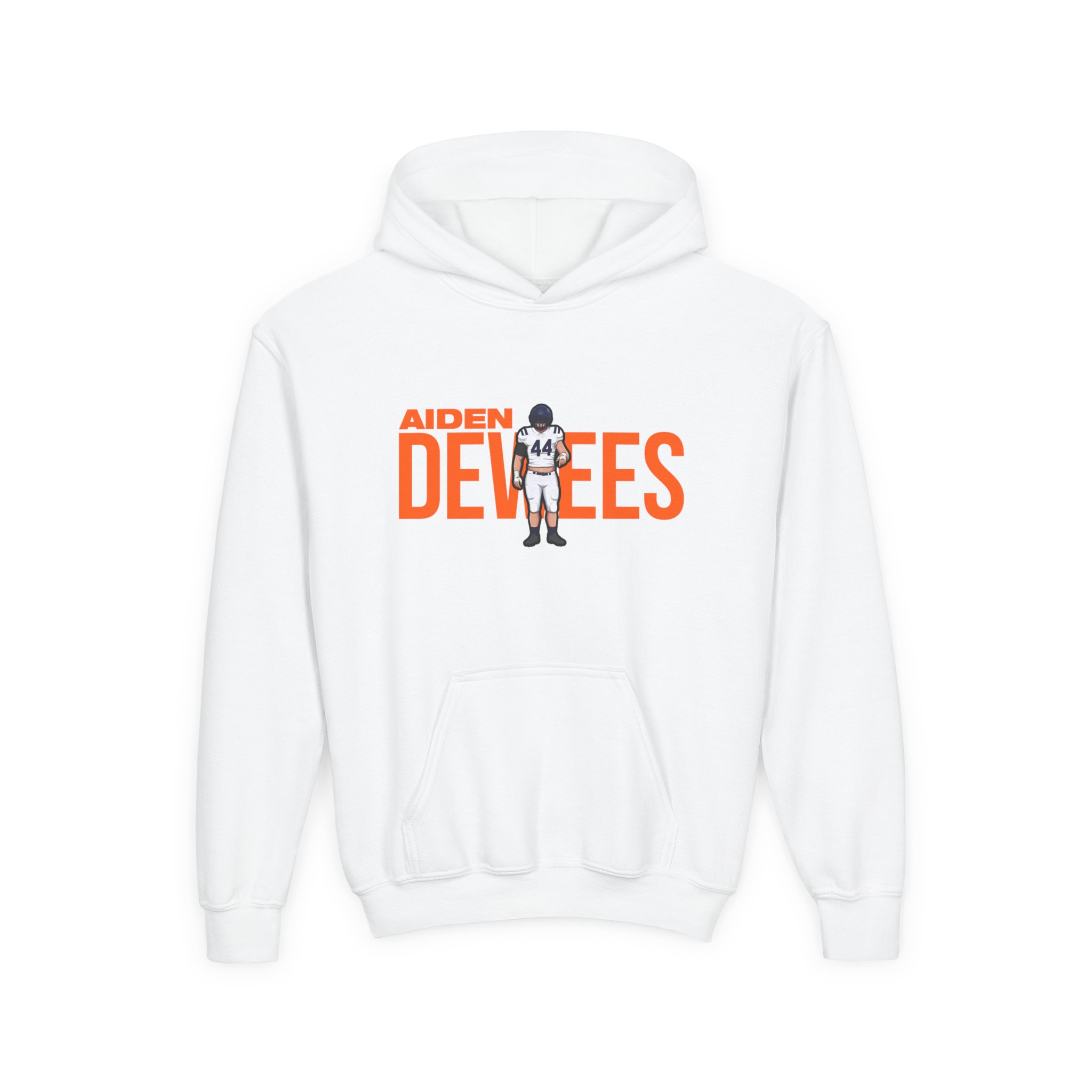 Youth Hoodie — character_player_name in White