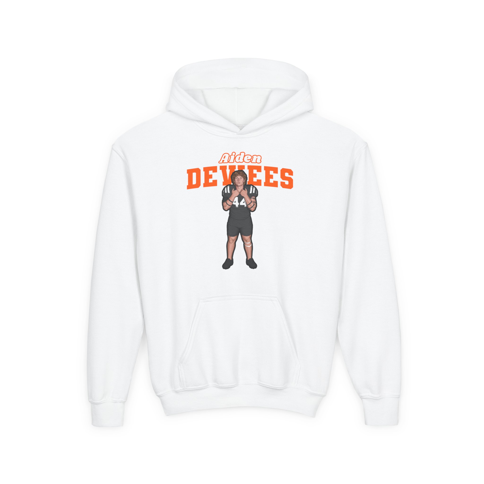 Youth Hoodie — character_name_arch in White