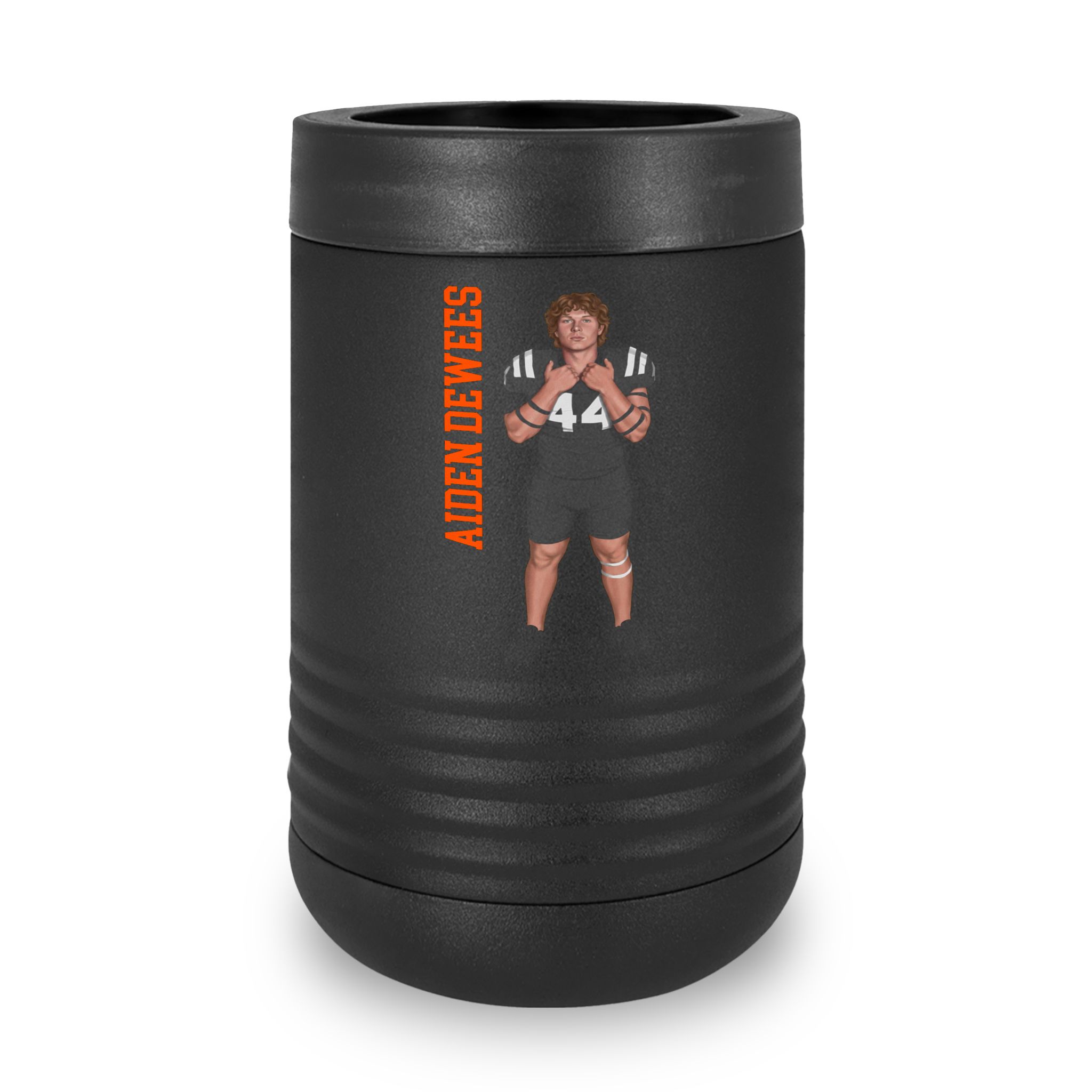 Stainless Can Cooler — character_name_vertical in Black