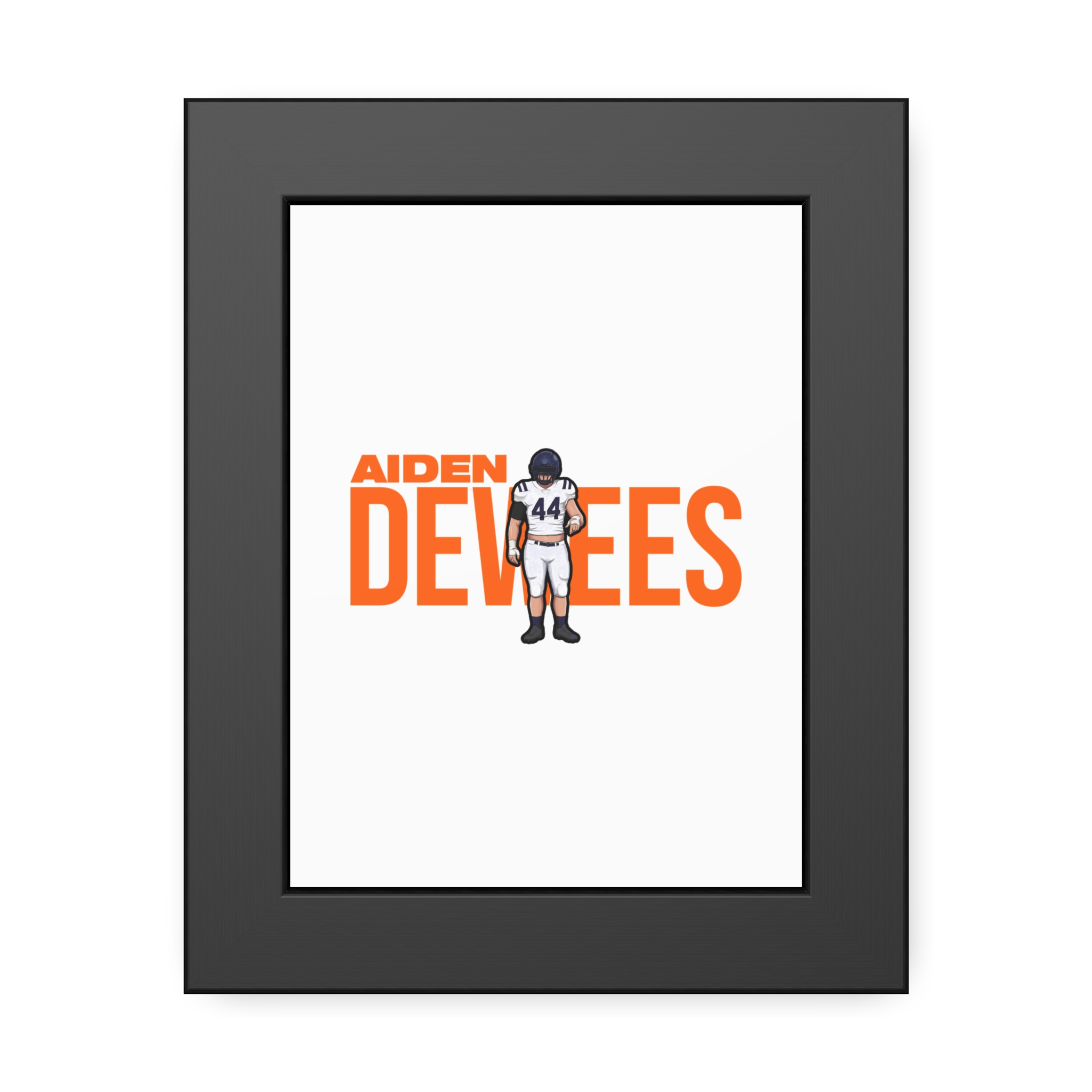 Framed Poster — character_player_name in Black