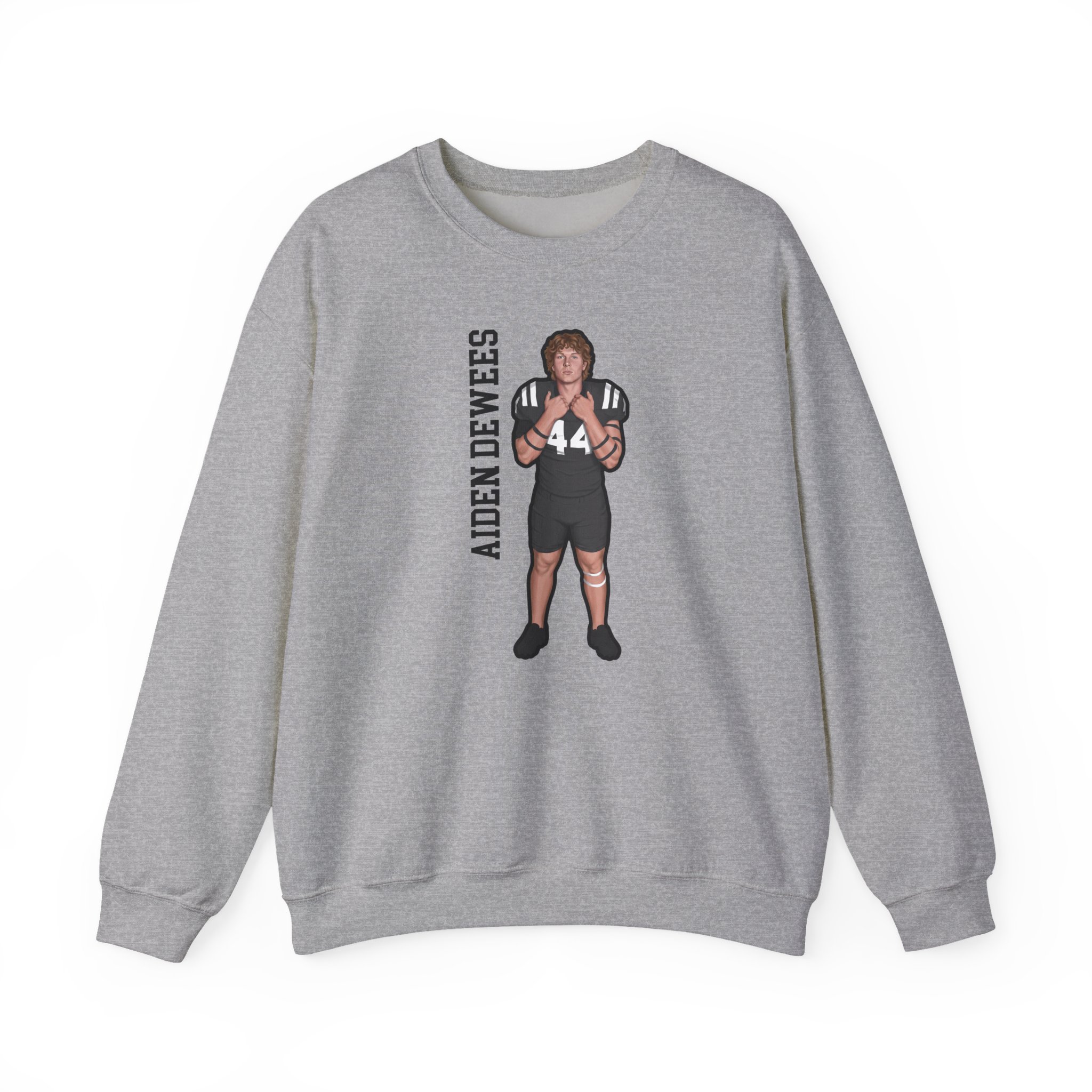 Crewneck Sweatshirt — character_name_vertical in Grey