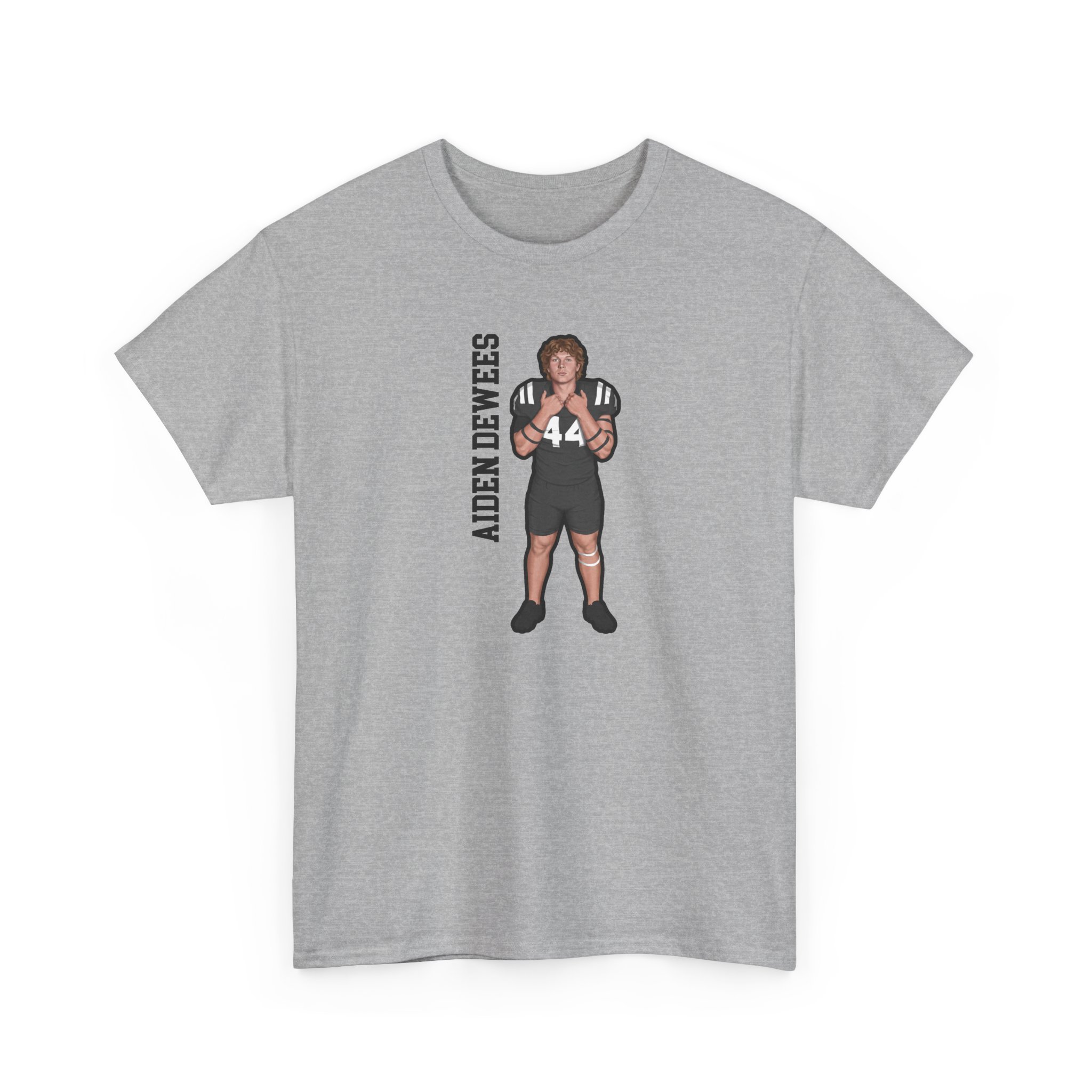 Tee — character_name_vertical in Grey