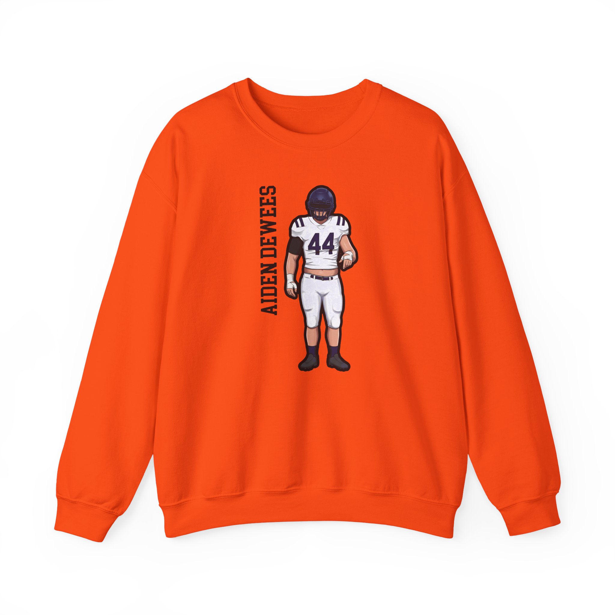 Crewneck Sweatshirt — character_name_vertical in Orange