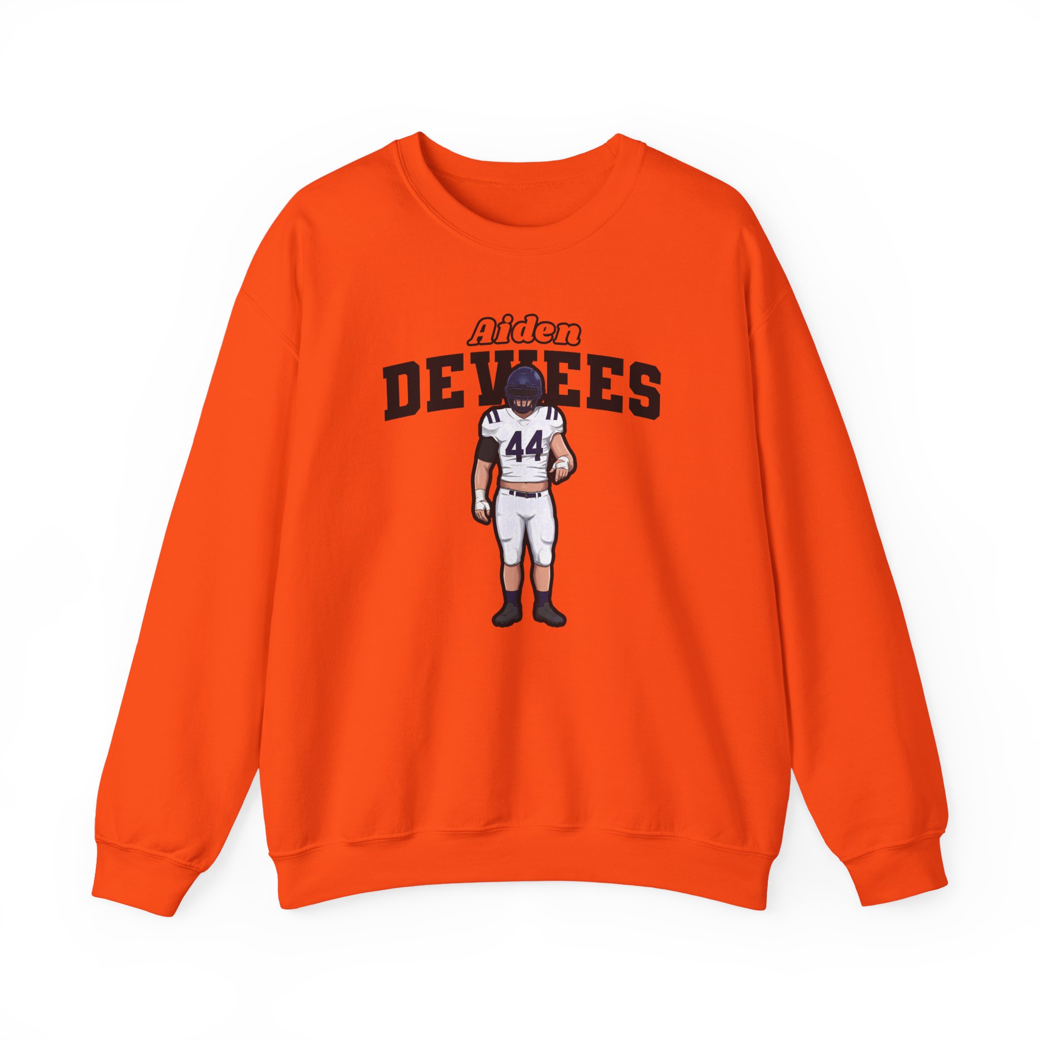 Crewneck Sweatshirt — character_name_arch in Orange