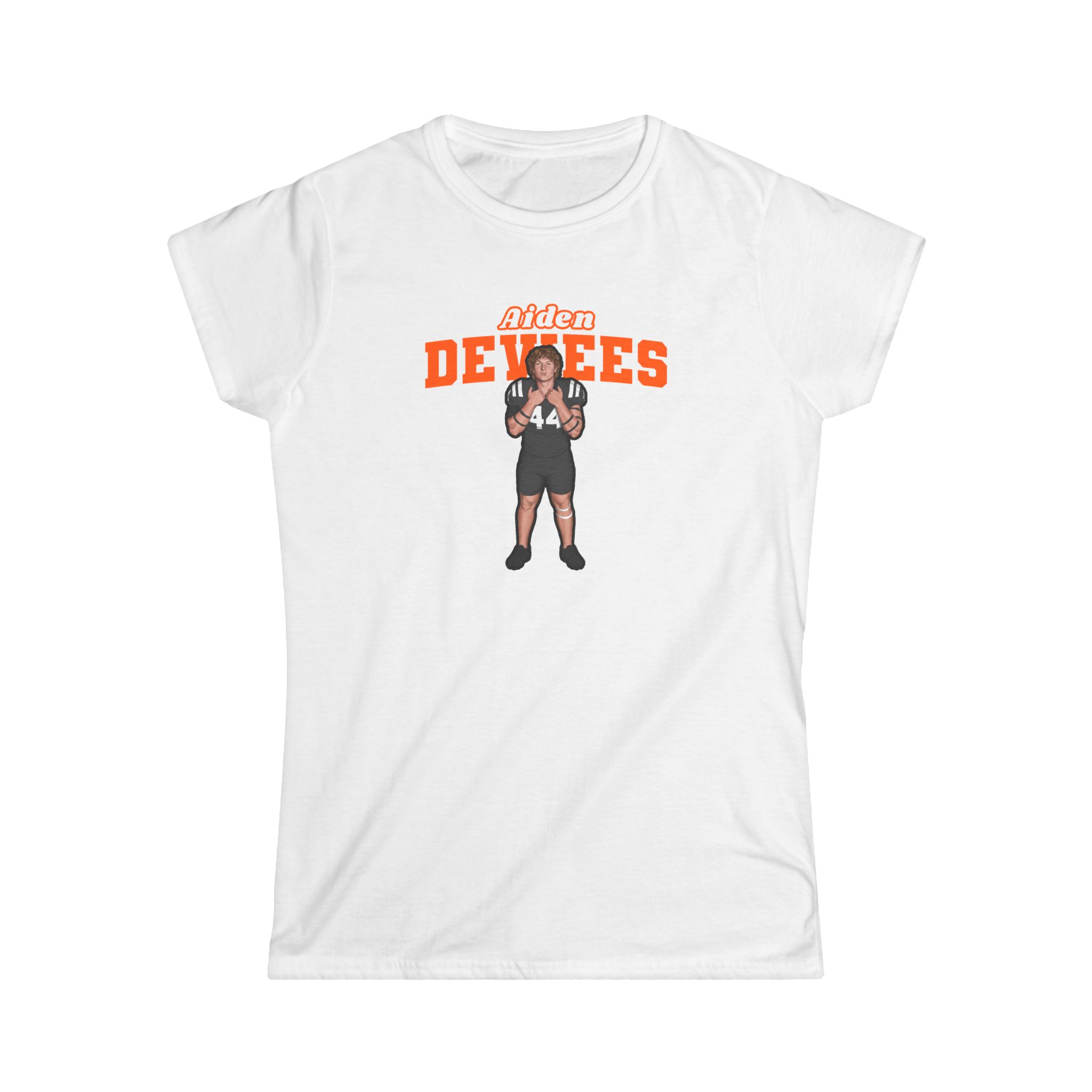 Women's Softstyle Tee — character_name_arch in White