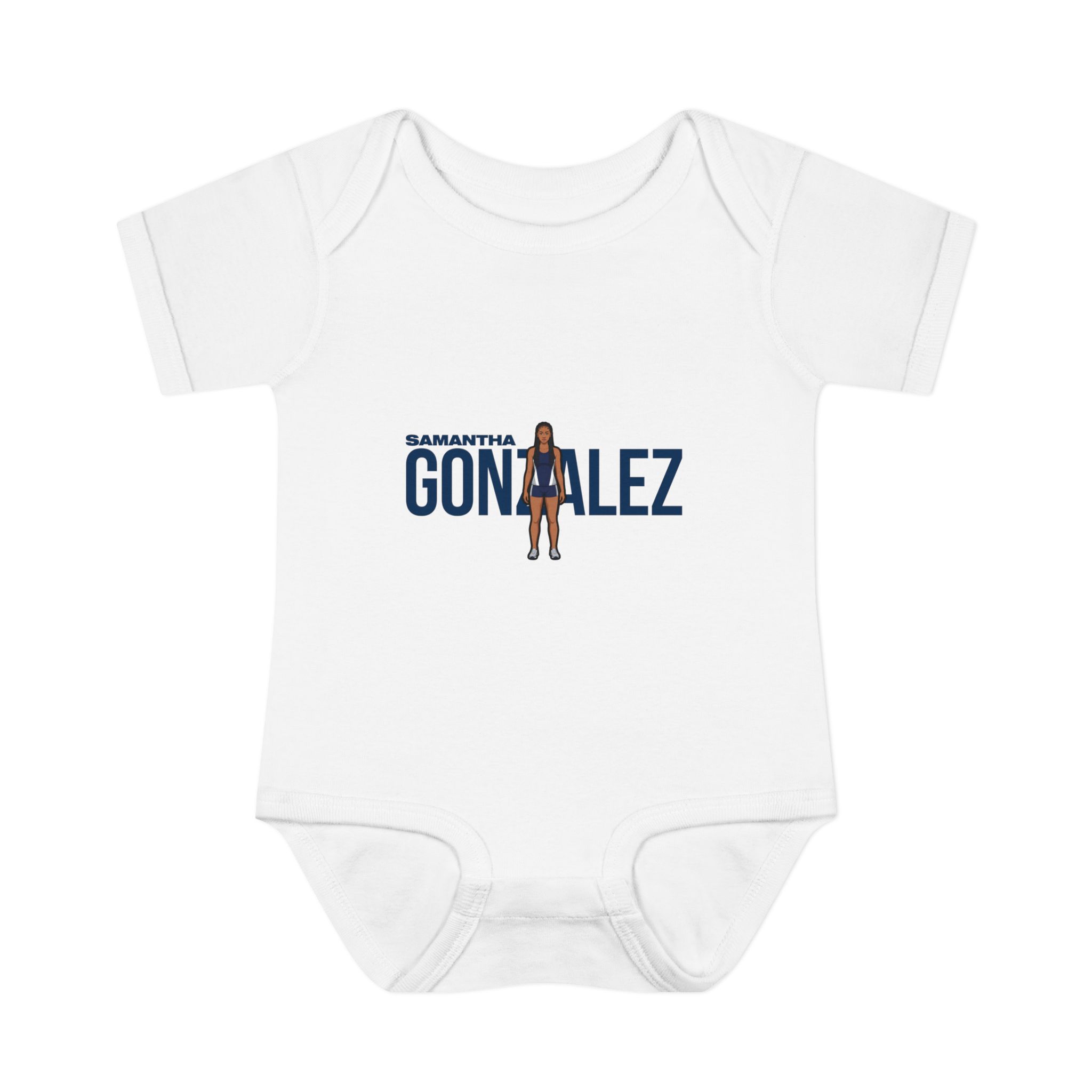 Baby Onesie — character_player_name in White