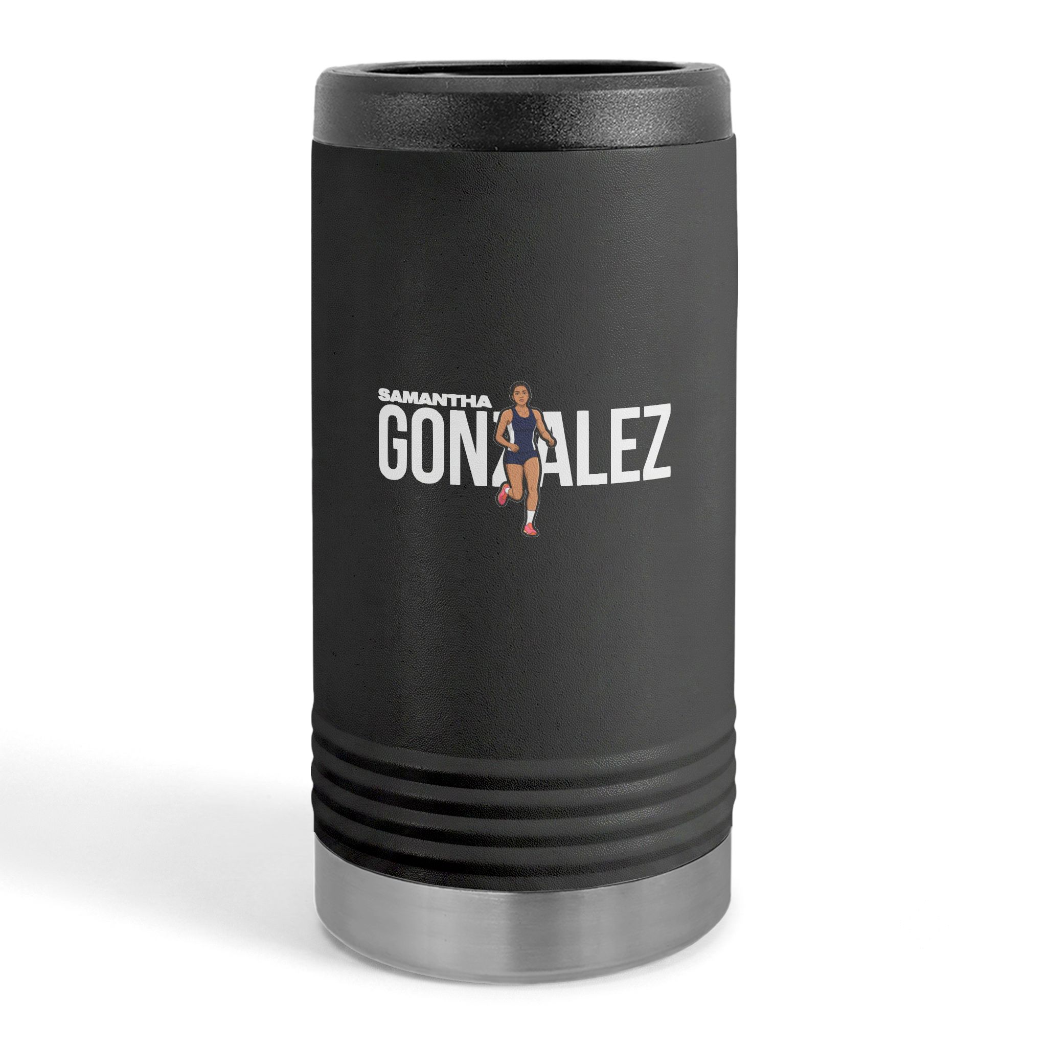 Slim Stainless Can Cooler — character_player_name in Black