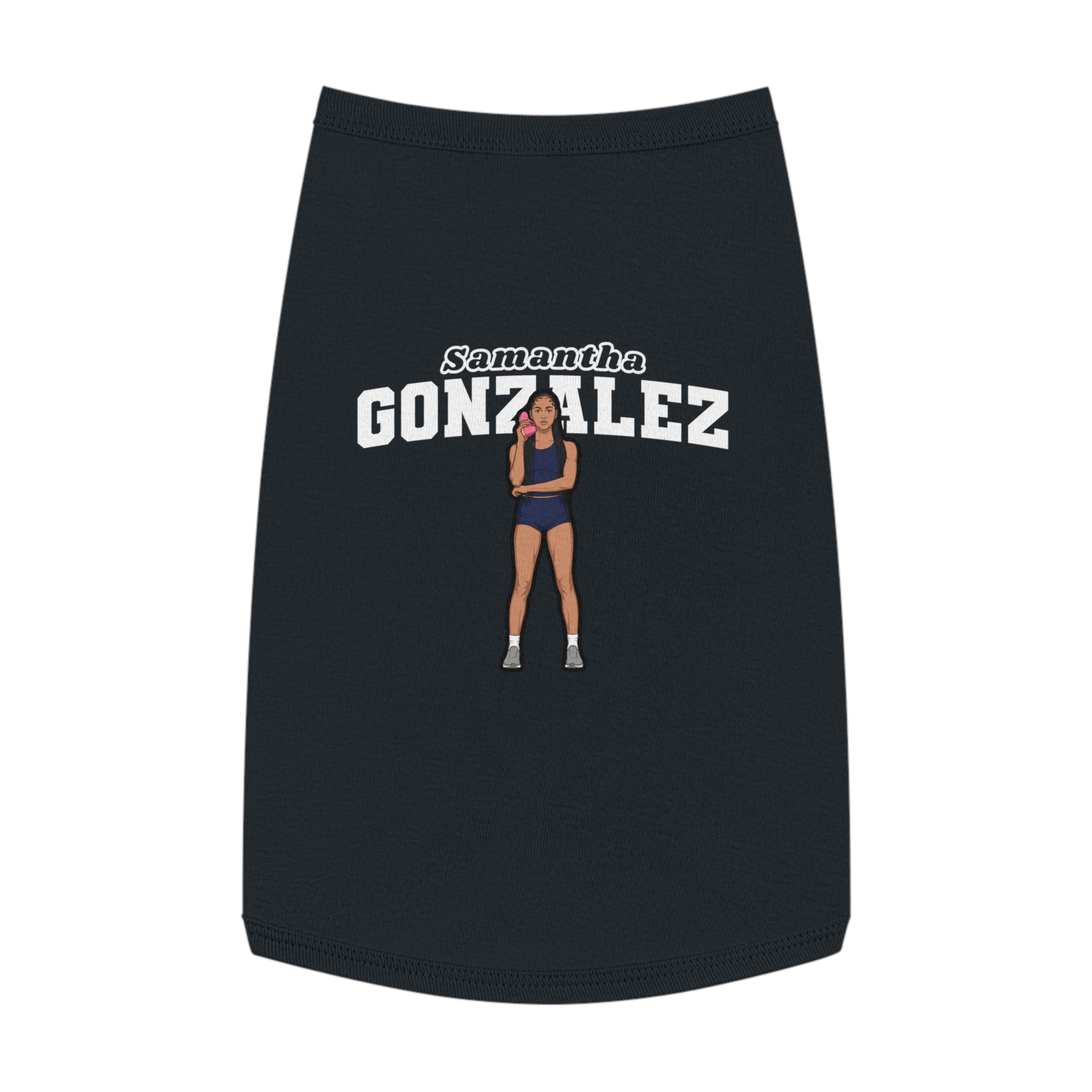 Pet Tank Top — character_name_arch in Black