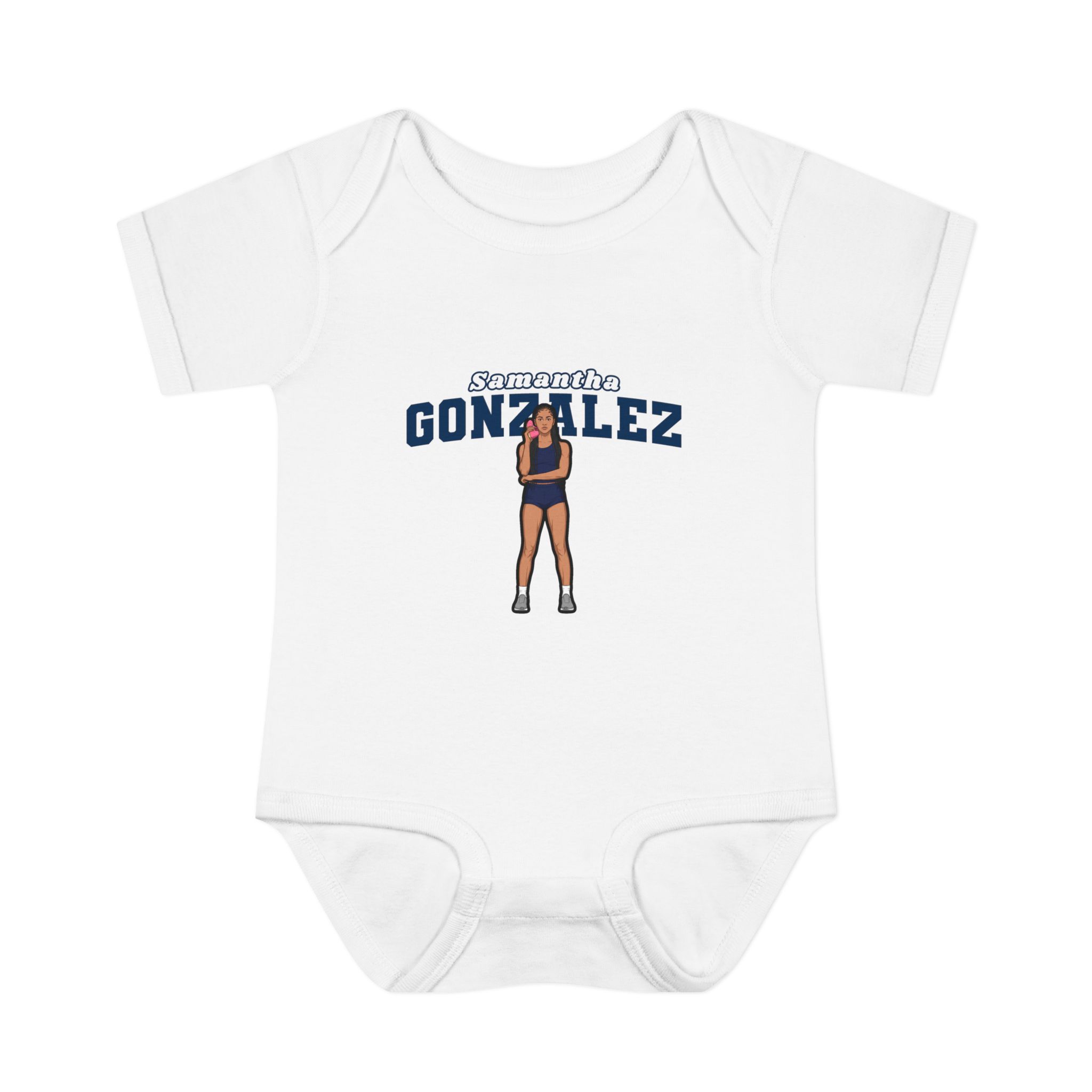 Baby Onesie — character_name_arch in White