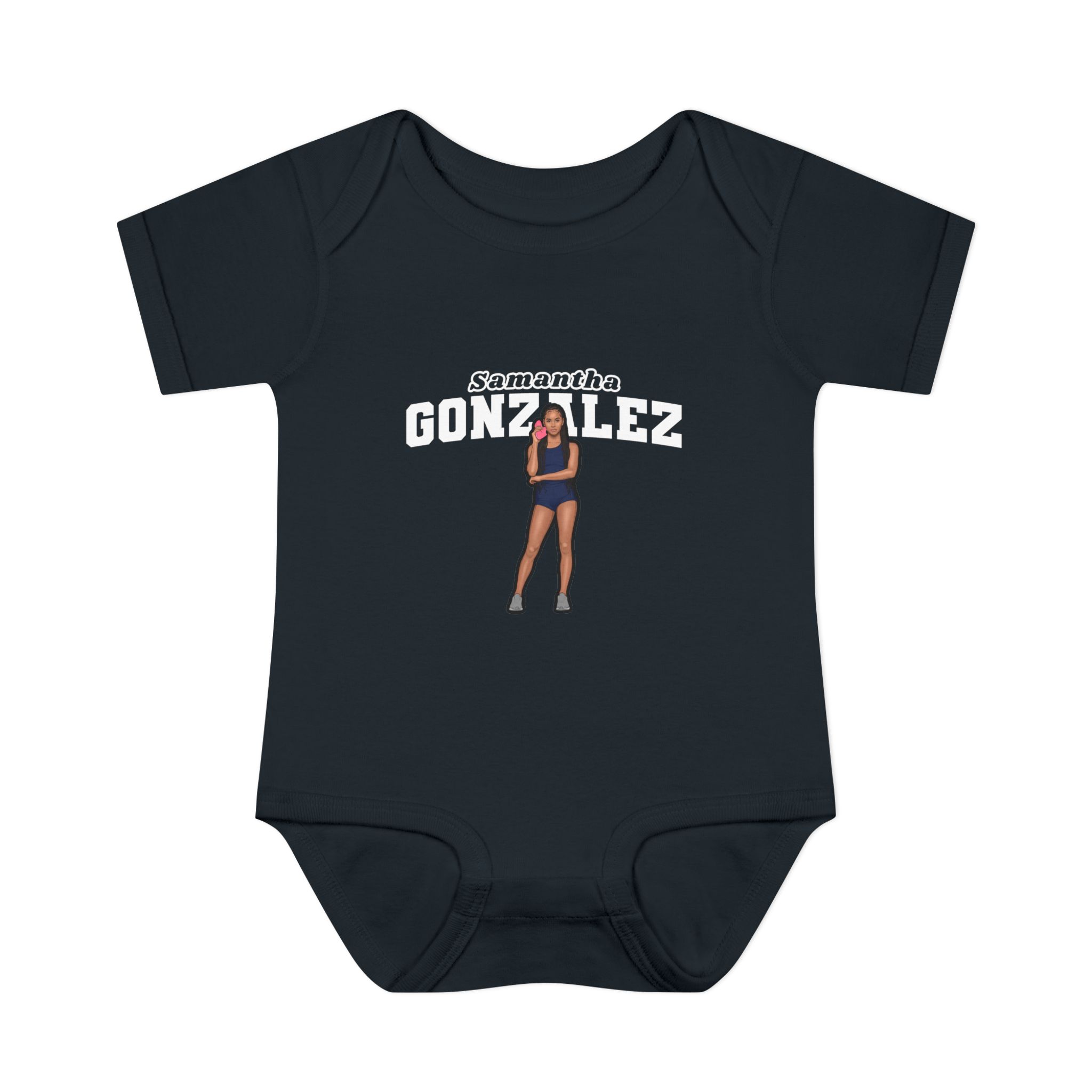 Baby Onesie — character_name_arch in Black