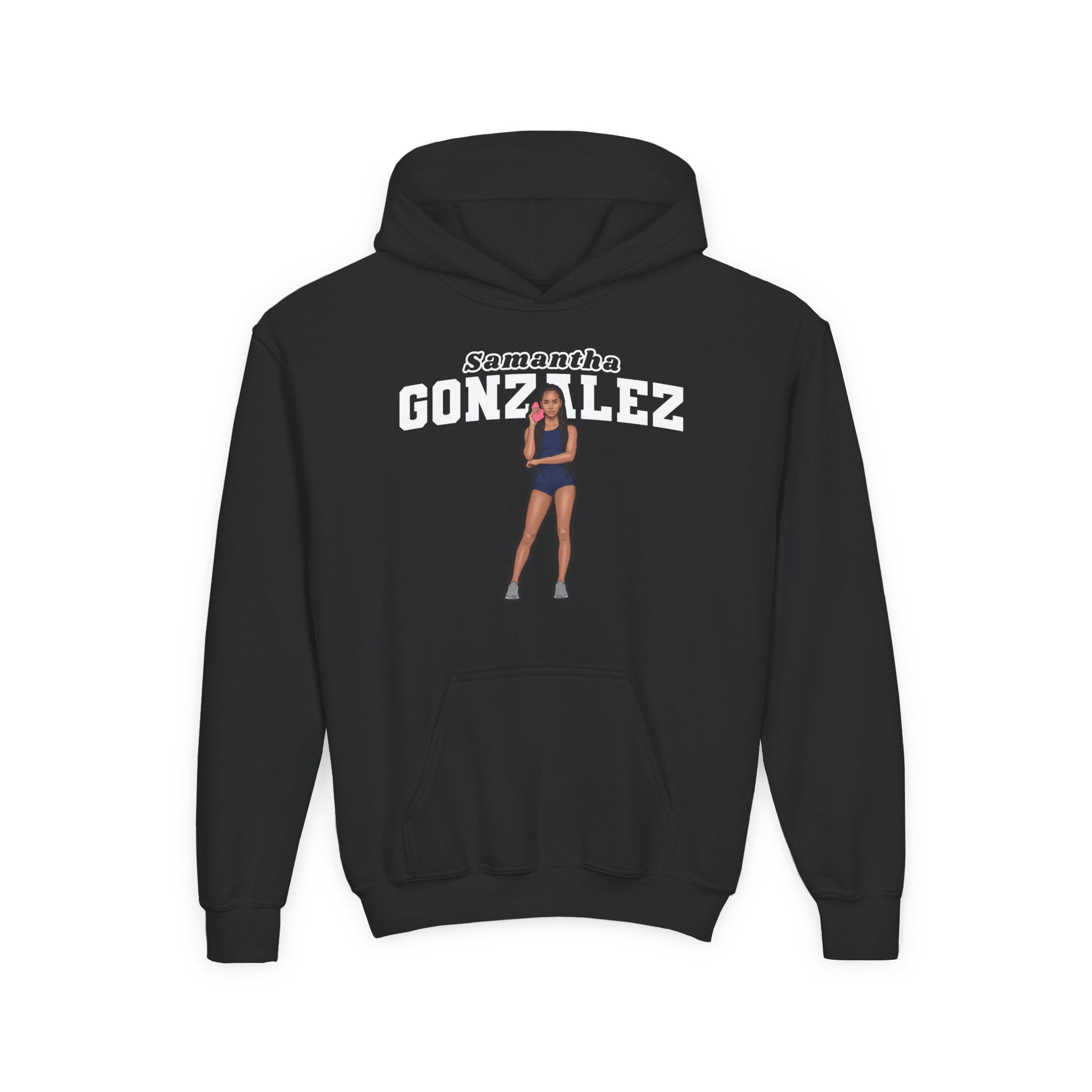 Youth Hoodie — character_name_arch in Black