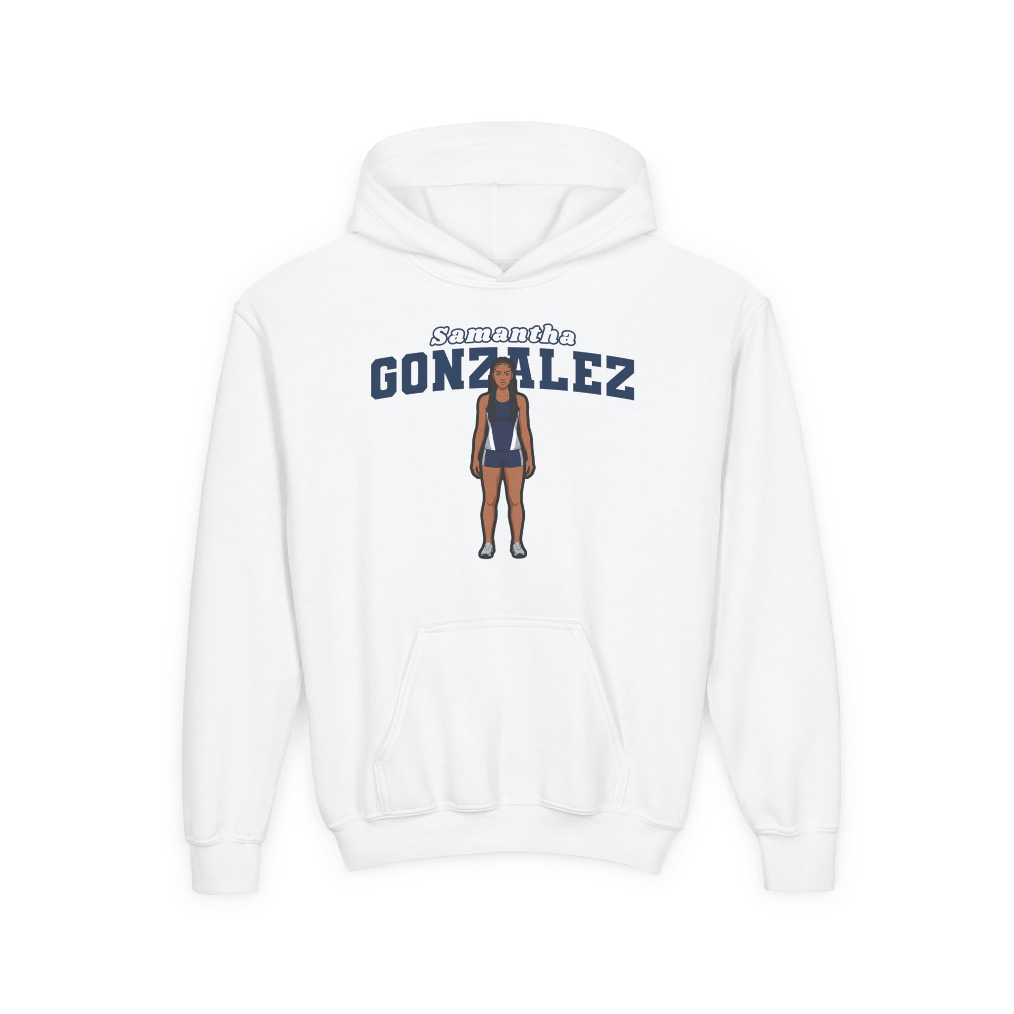 Youth Hoodie — character_name_arch in White
