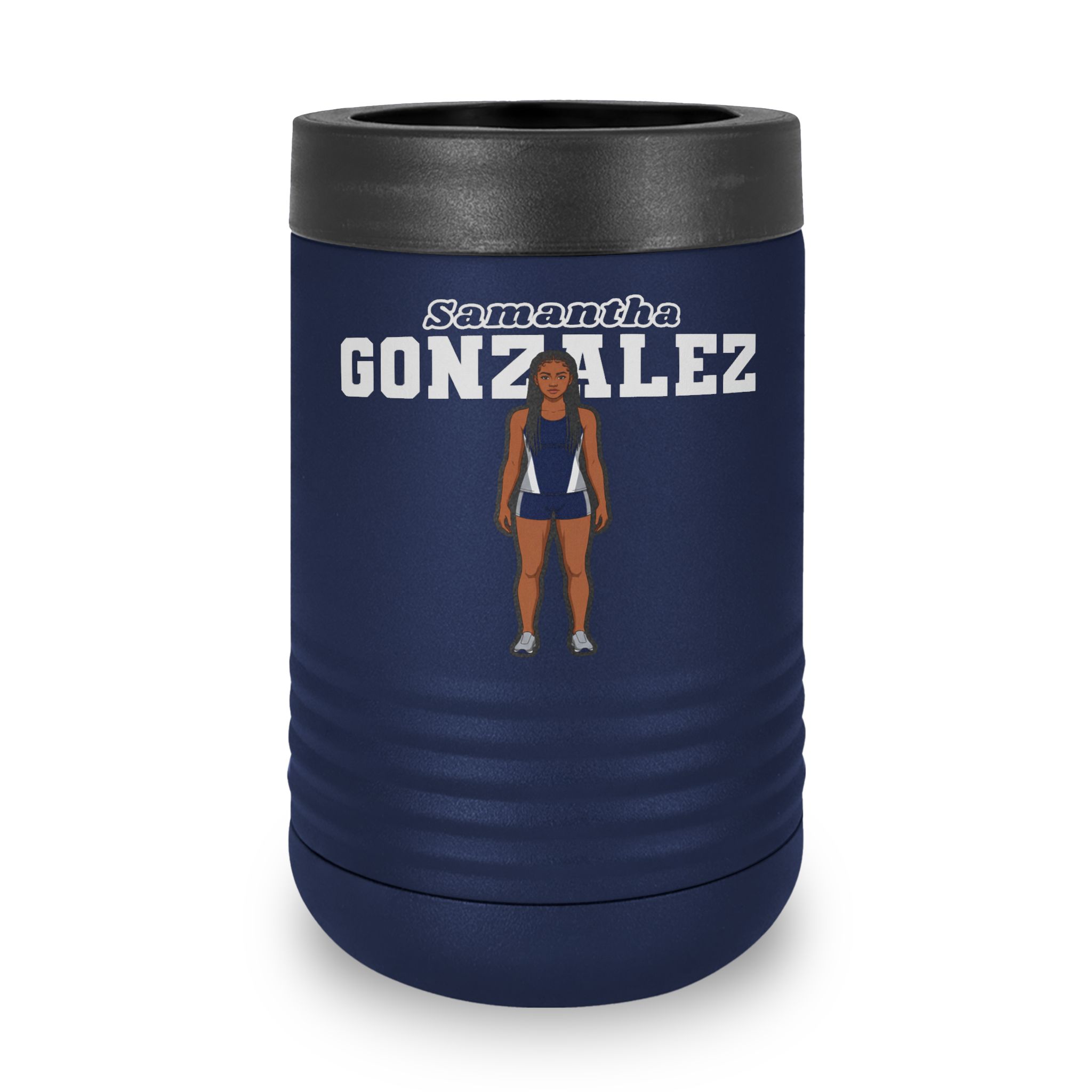 Stainless Can Cooler — character_name_arch in Navy