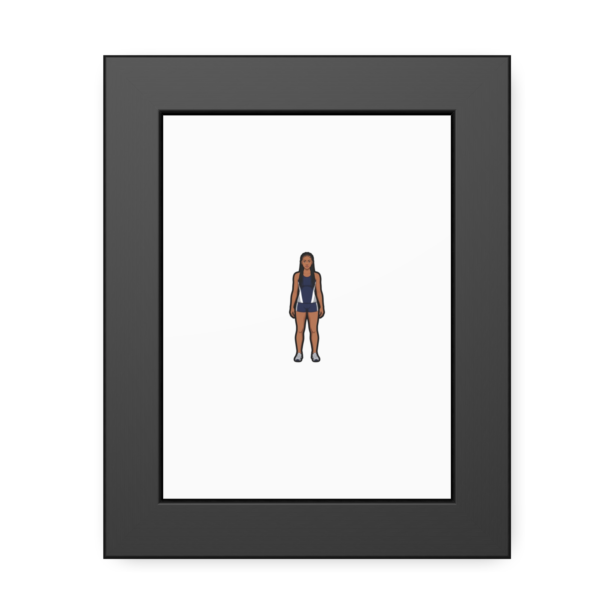 Framed Poster — character_player_name in Black