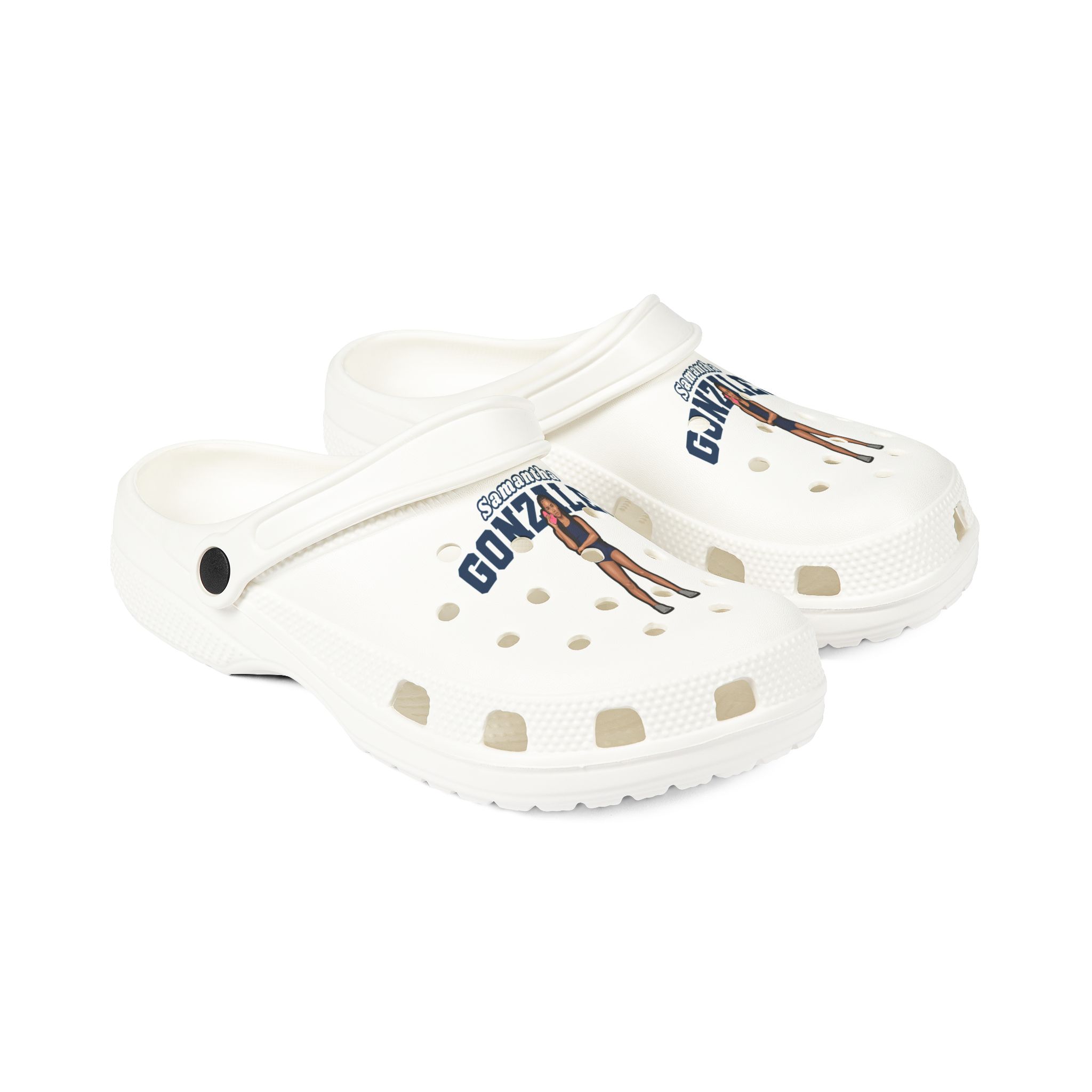 Rubber Clogs — character_name_arch in White