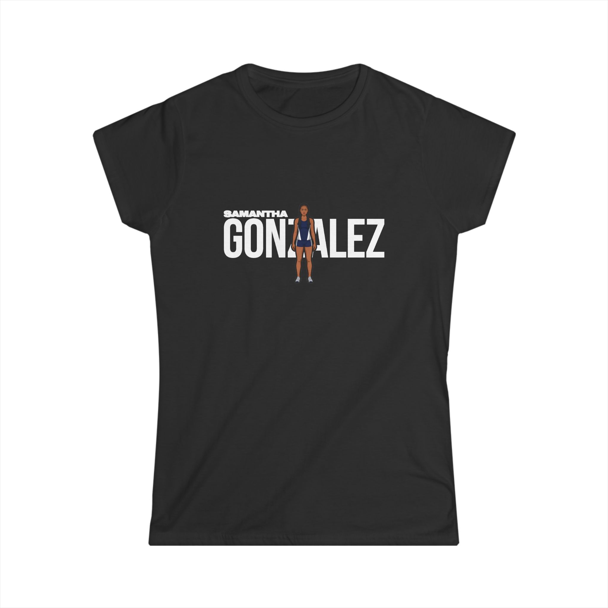 Women's Softstyle Tee — character_player_name in Black