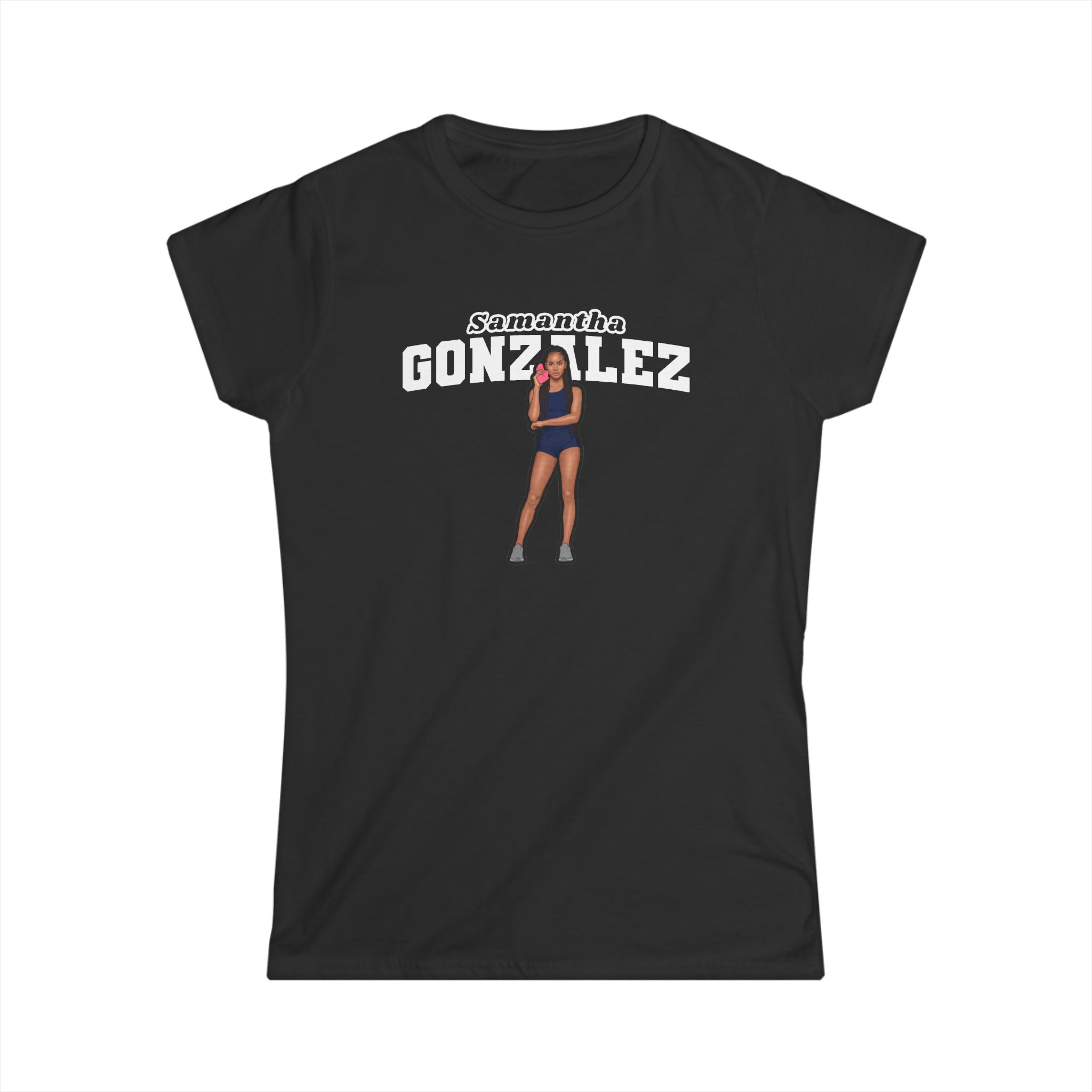 Women's Softstyle Tee — character_name_arch in Black