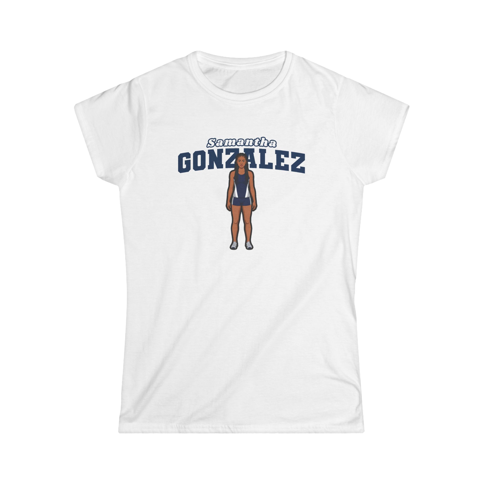 Women's Softstyle Tee — character_name_arch in White
