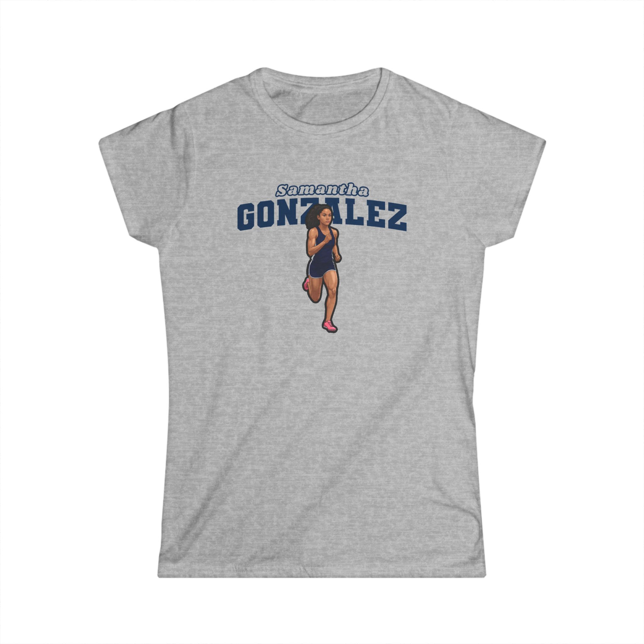 Women's Softstyle Tee — character_name_arch in Grey