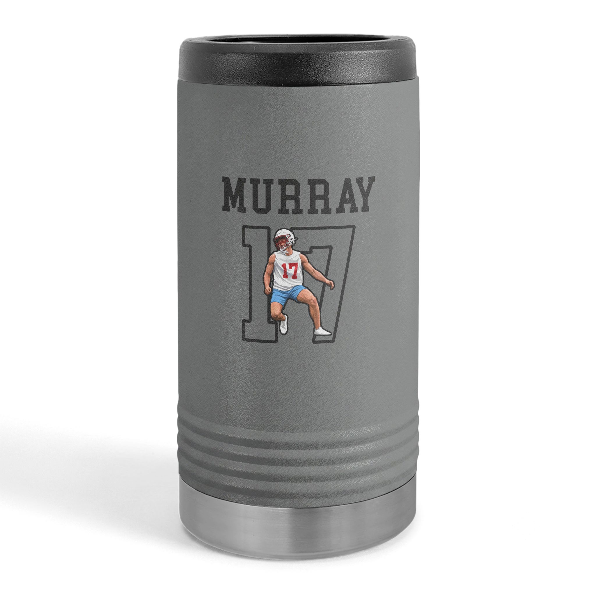 Slim Stainless Can Cooler — character_shirsey in Grey