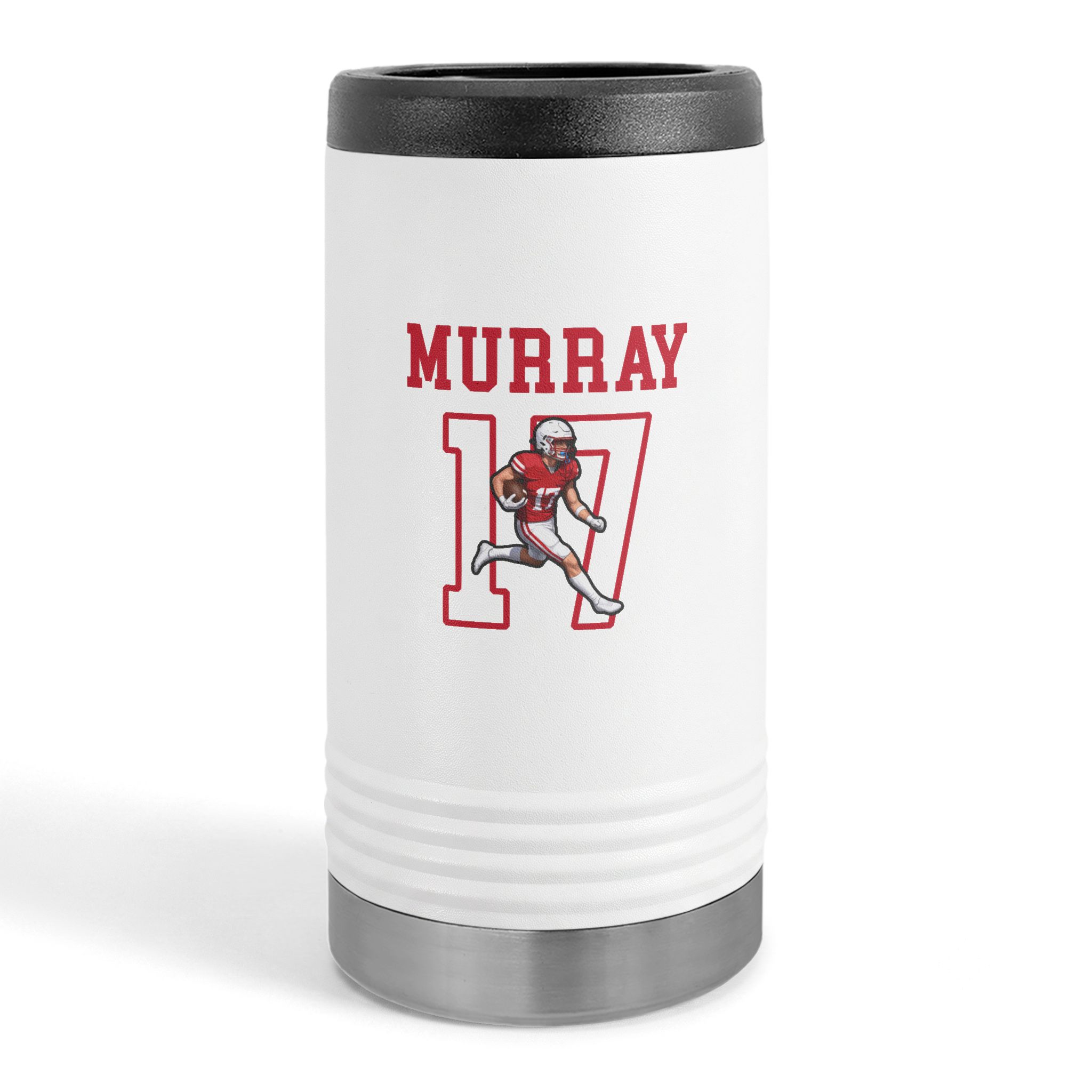 Slim Stainless Can Cooler — character_shirsey in White
