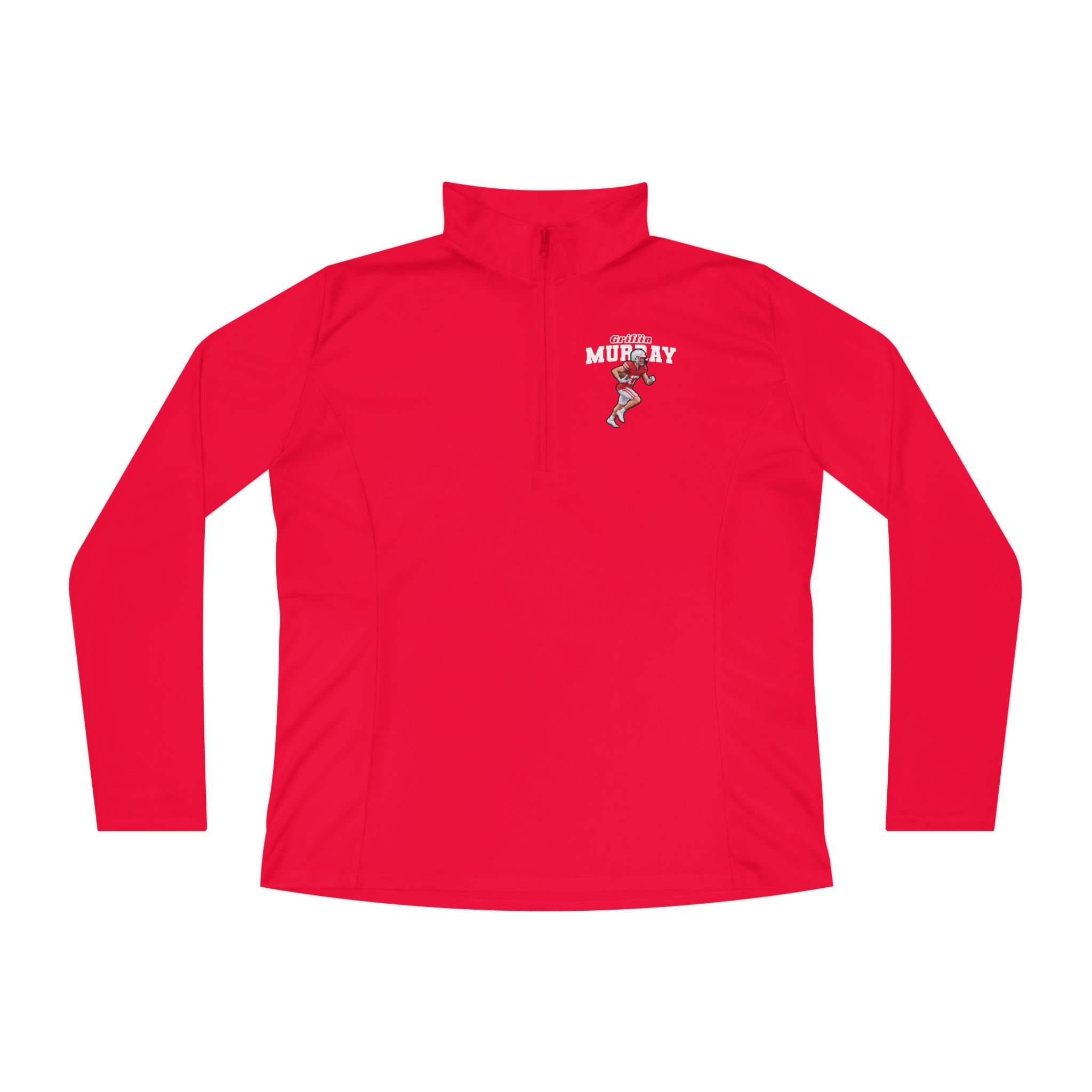 Women's Q-Zip Pullover — character_name_arch in Red