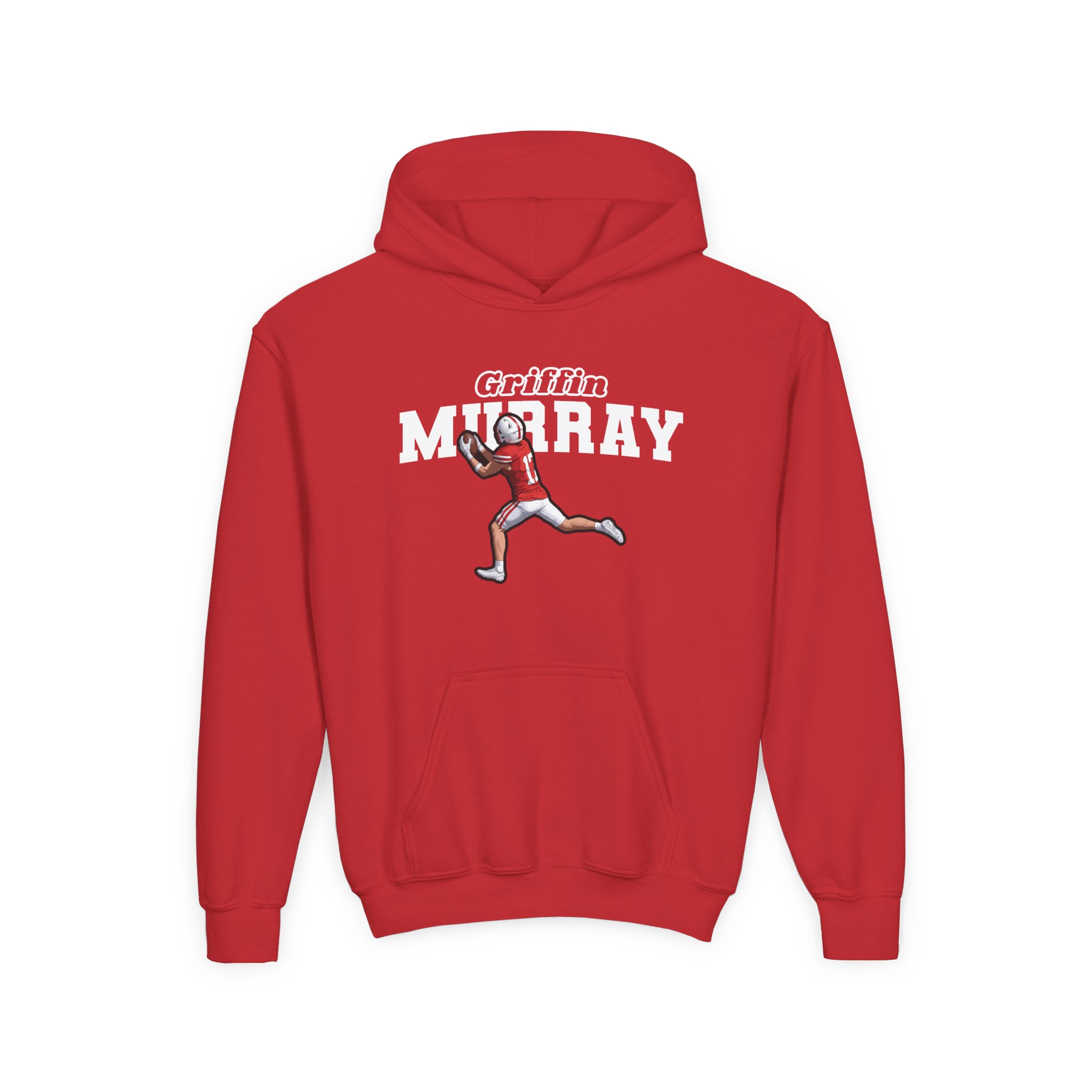 Youth Hoodie — character_name_arch in Red