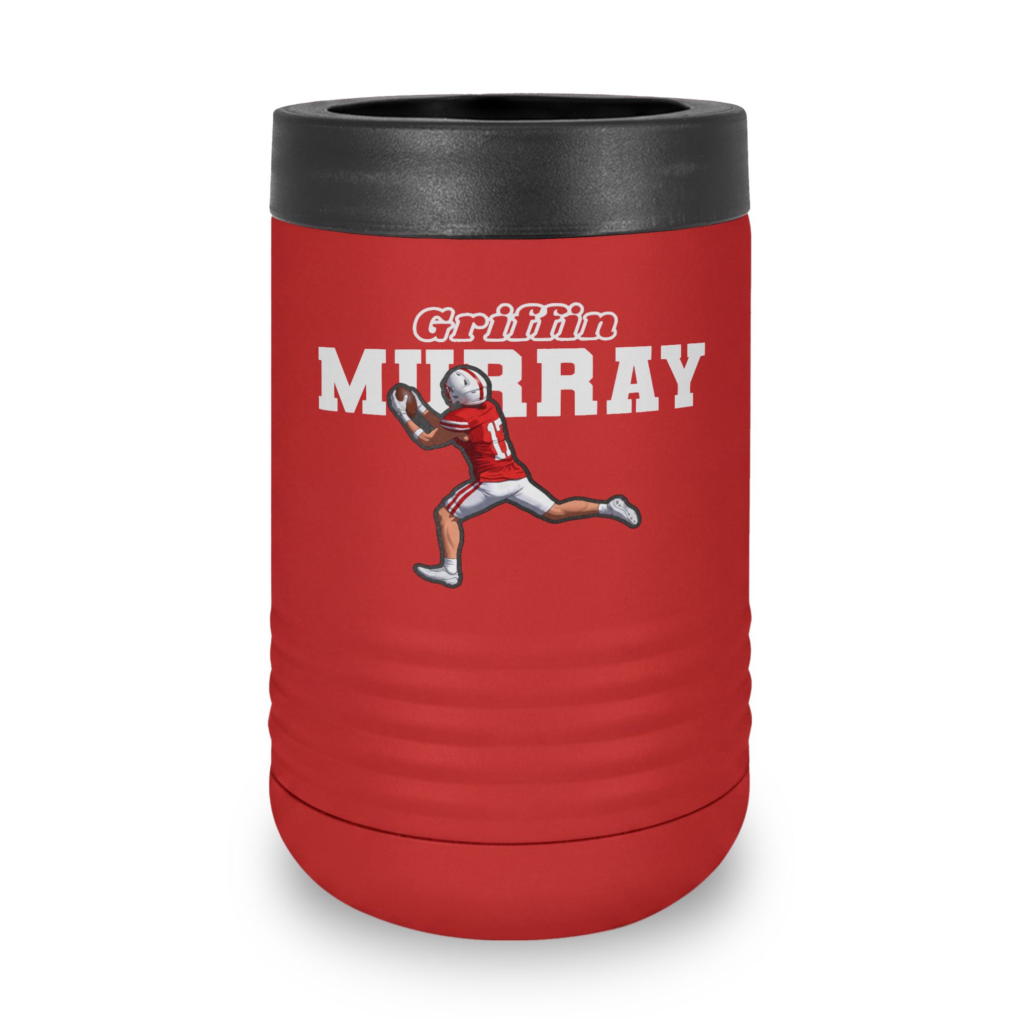 Stainless Can Cooler — character_name_arch in Red