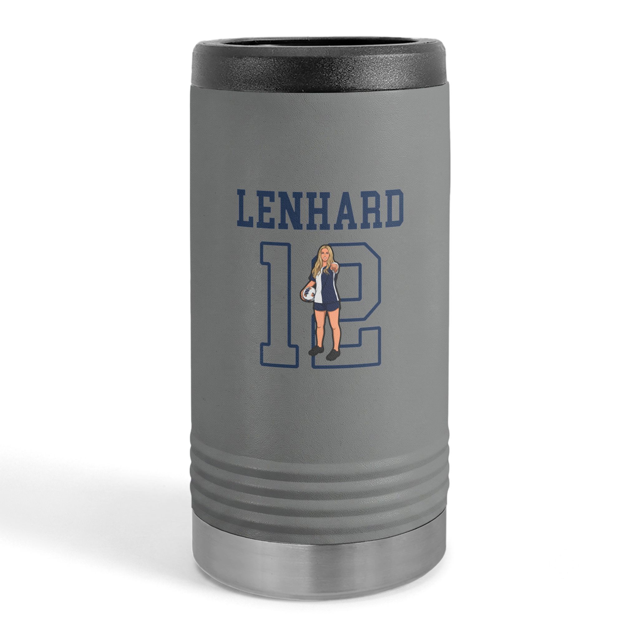 Slim Stainless Can Cooler — character_shirsey in Grey